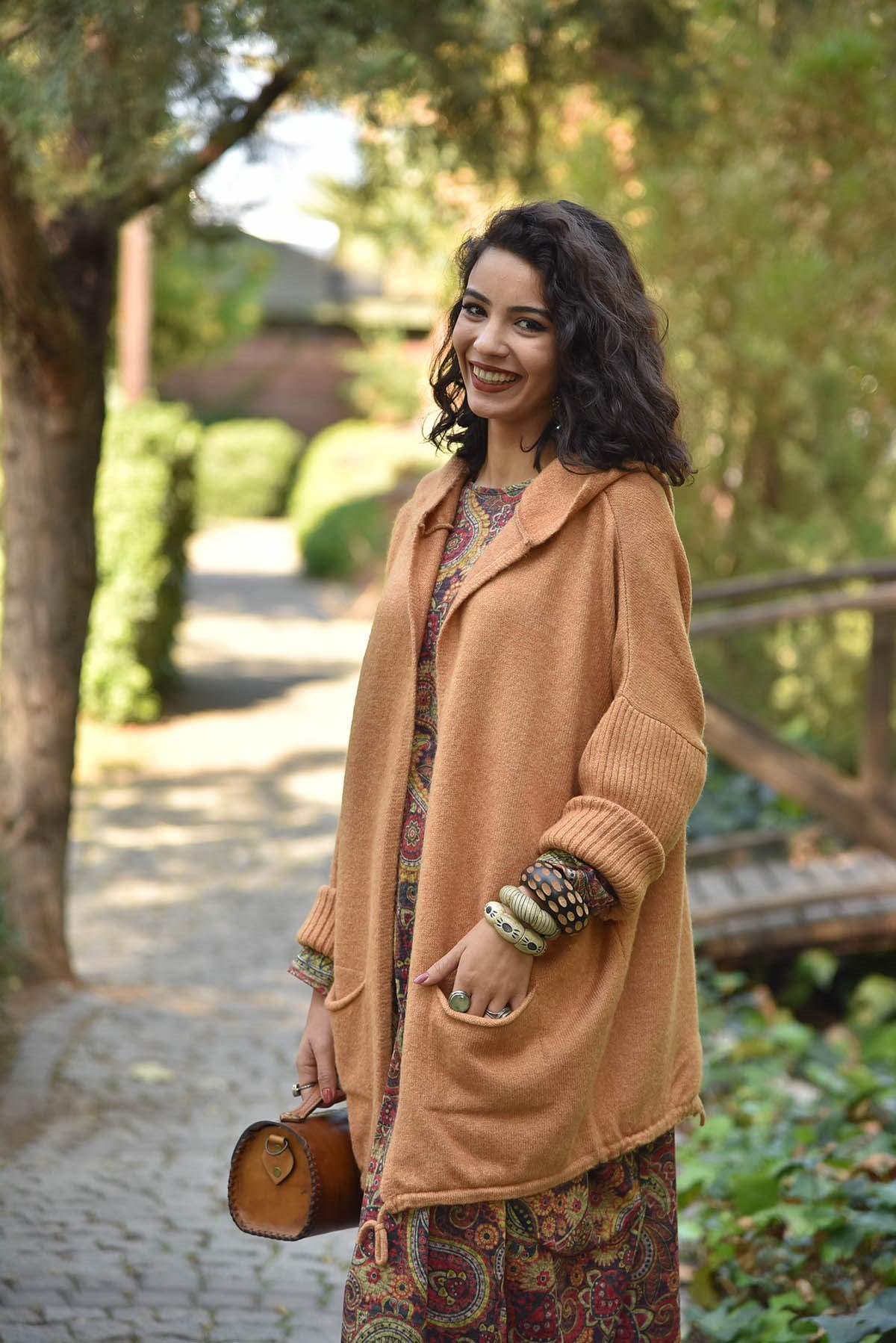  Taba Kapüşonlu Cep Detay Kısa Hırka