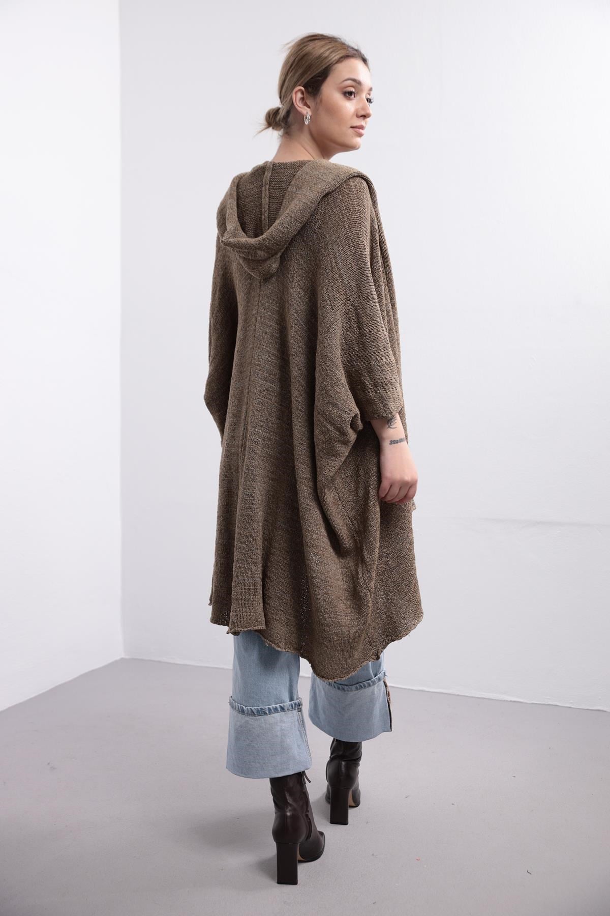 Saman Butik | Shop Online Mink Shawl Collar Mercerized Cardigan
