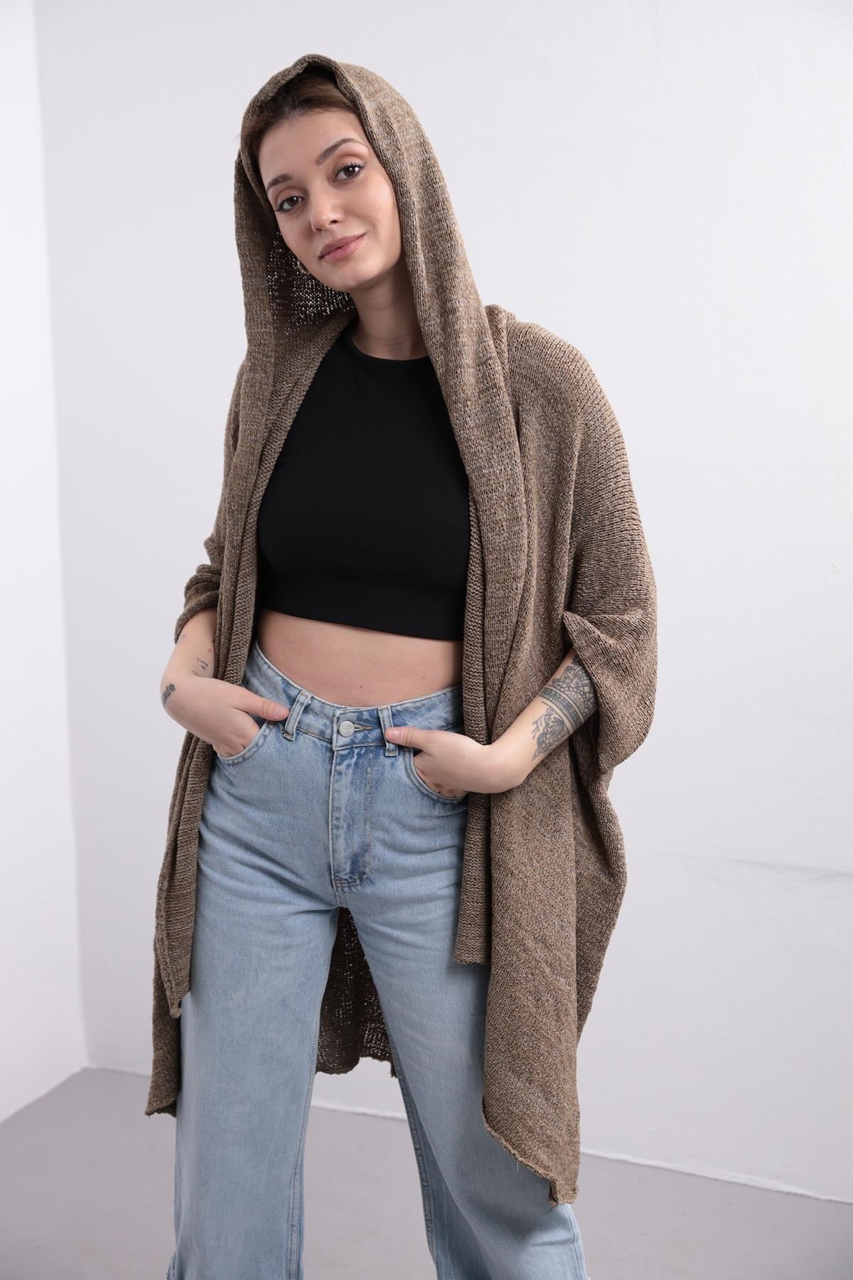 Saman Butik | Shop Online Mink Shawl Collar Mercerized Cardigan