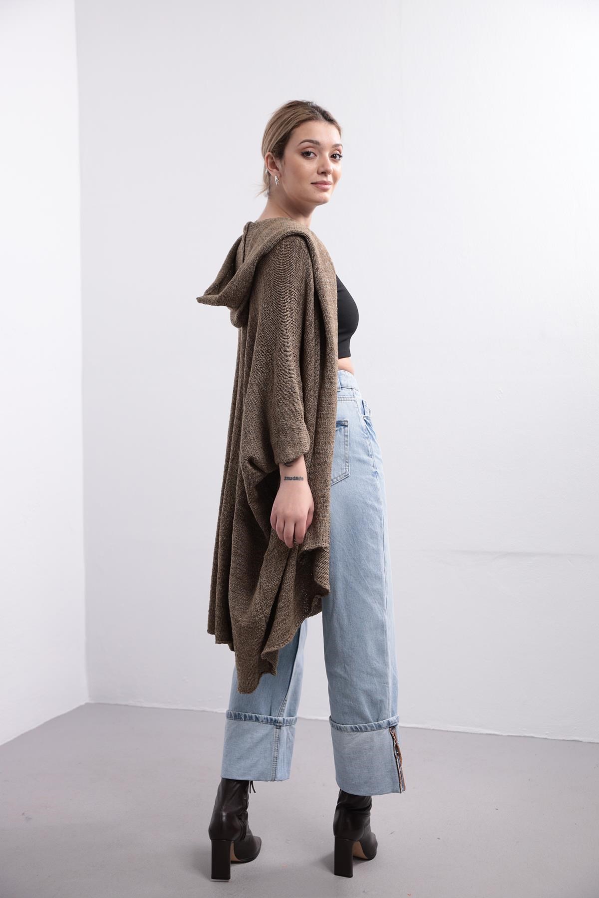 Saman Butik | Shop Online Mink Shawl Collar Mercerized Cardigan