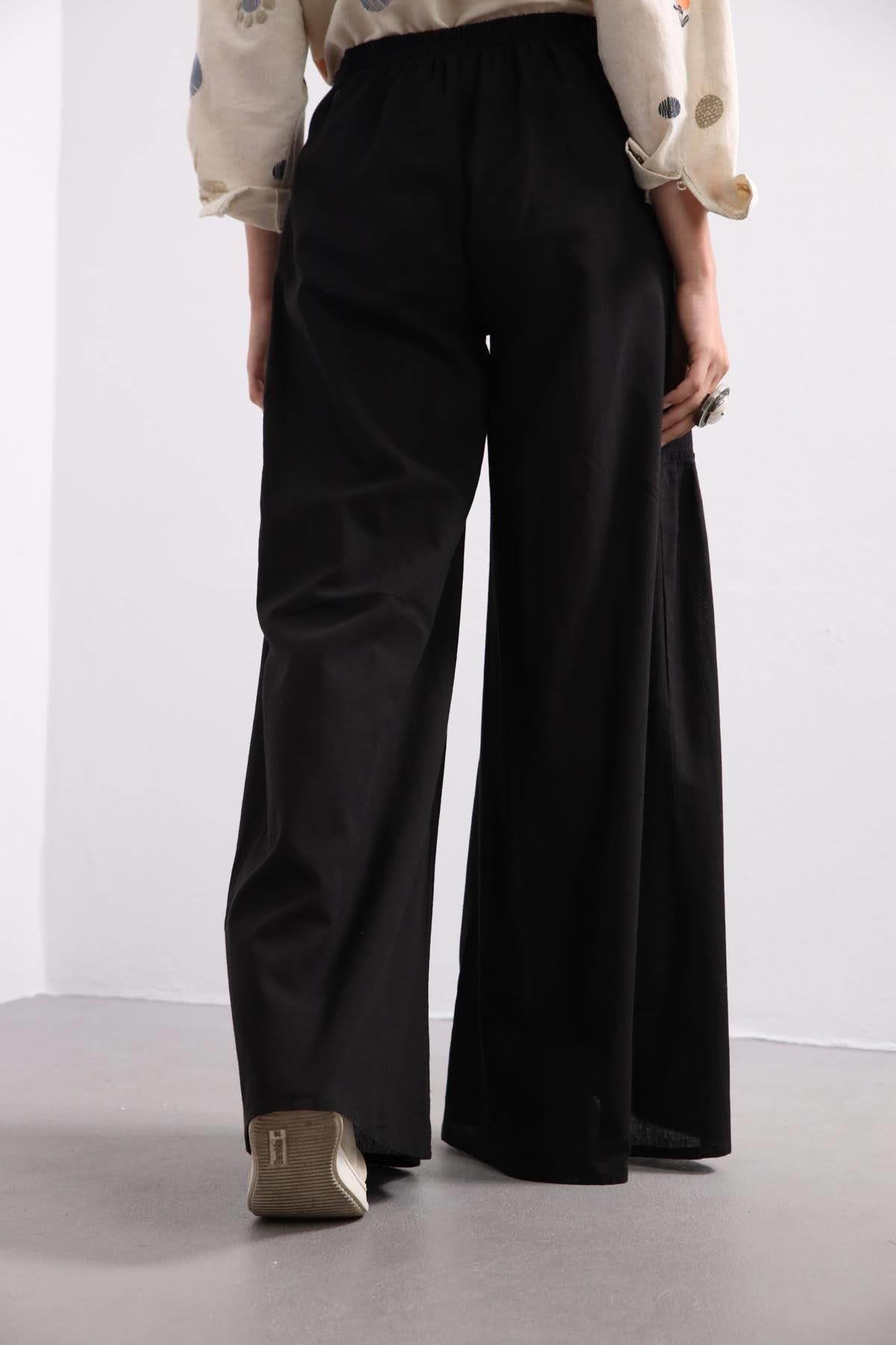 Black Nora Pants - Şaman Butik | Boho Fashion Black Nora Pants