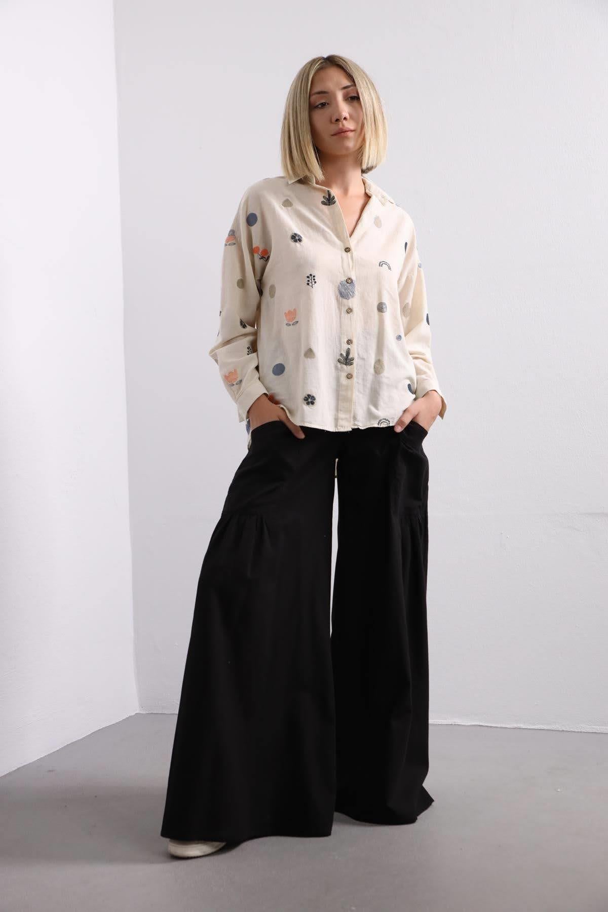 Black Nora Pants - Şaman Butik | Boho Fashion Black Nora Pants