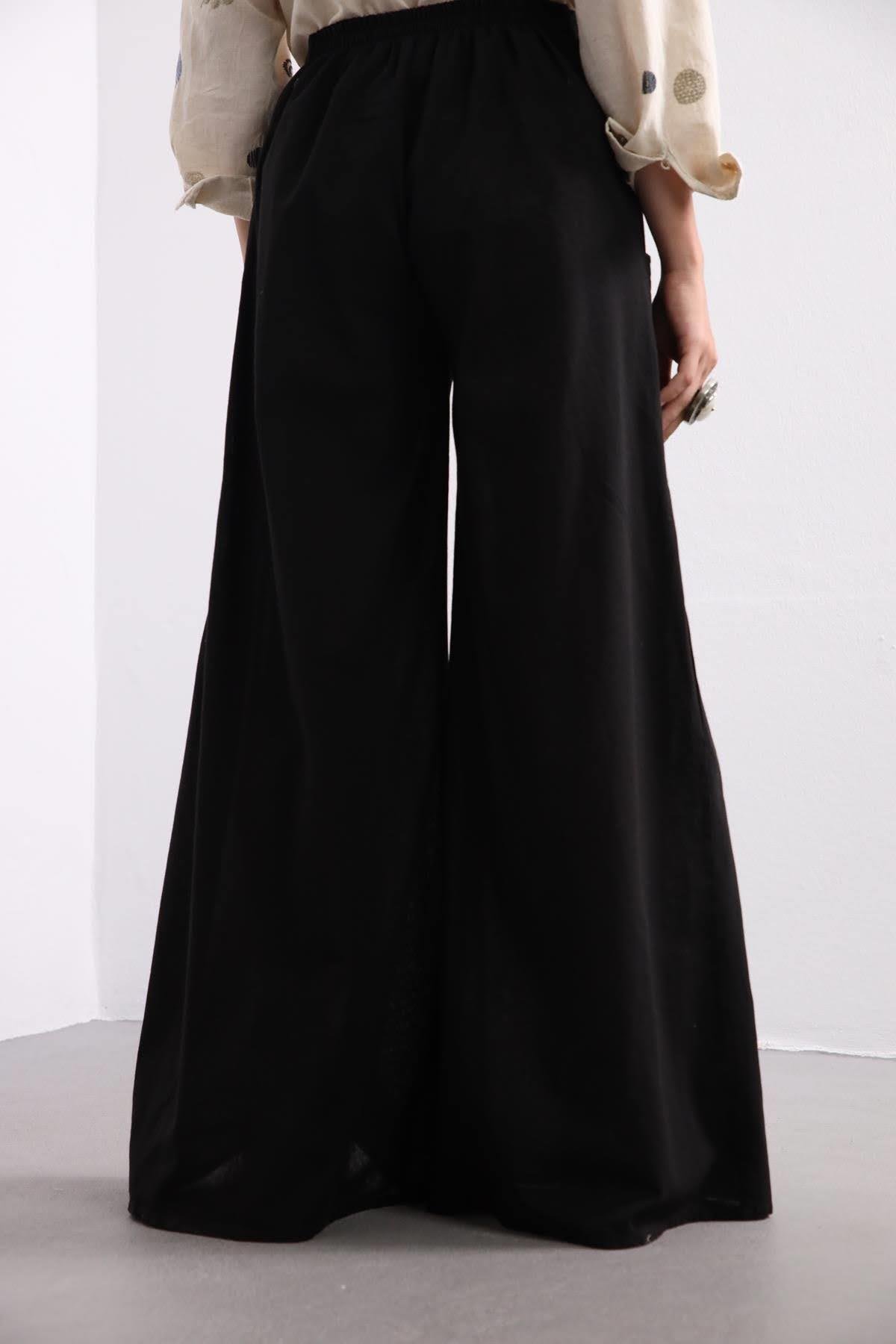 Black Nora Pants - Şaman Butik | Boho Fashion Black Nora Pants