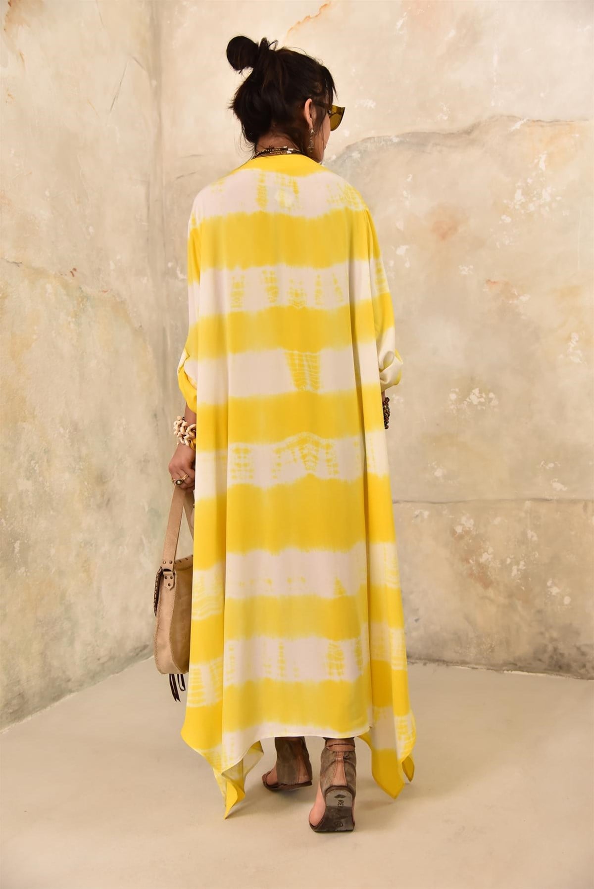  Sarı Batikli Kaftan