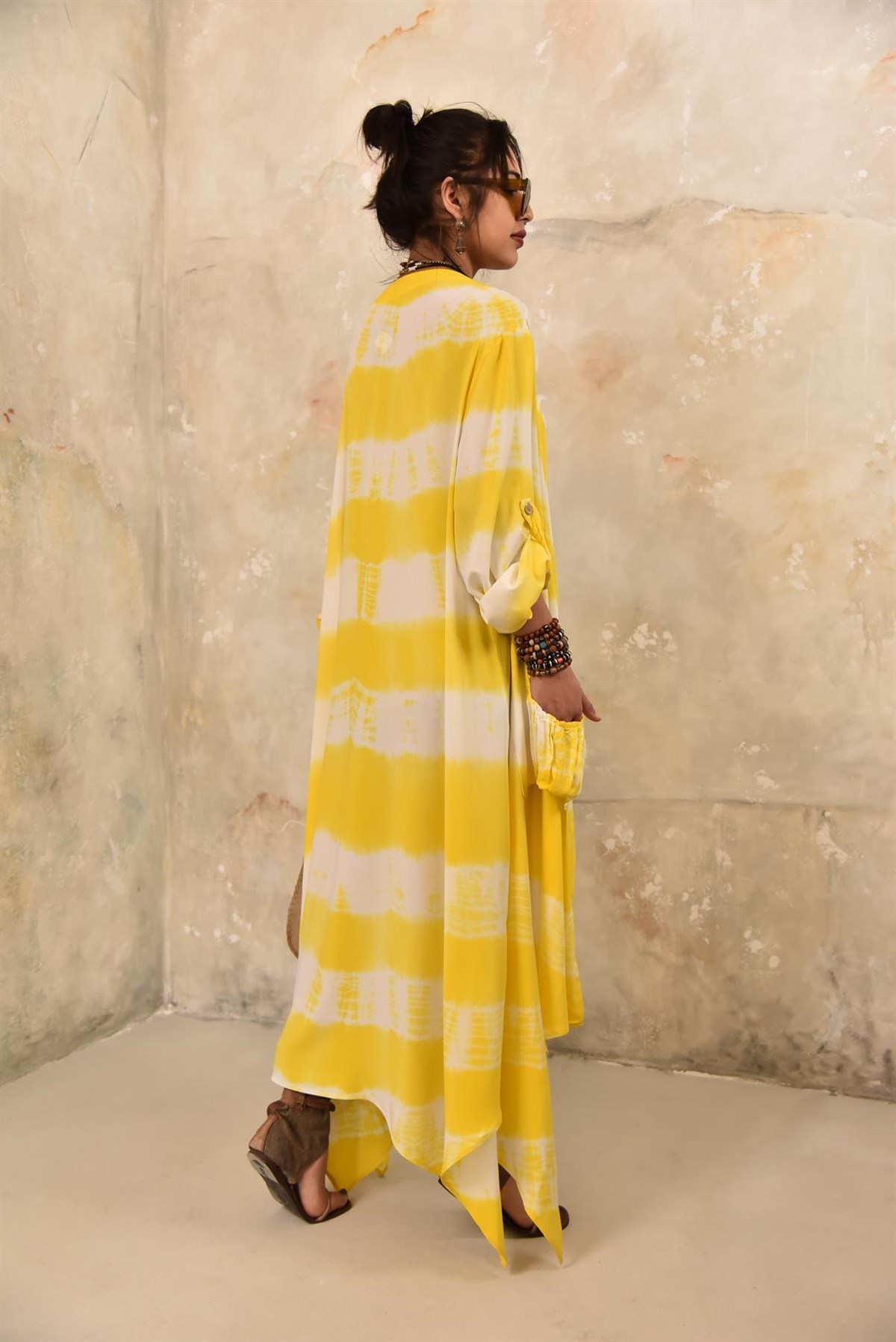  Sarı Batikli Kaftan