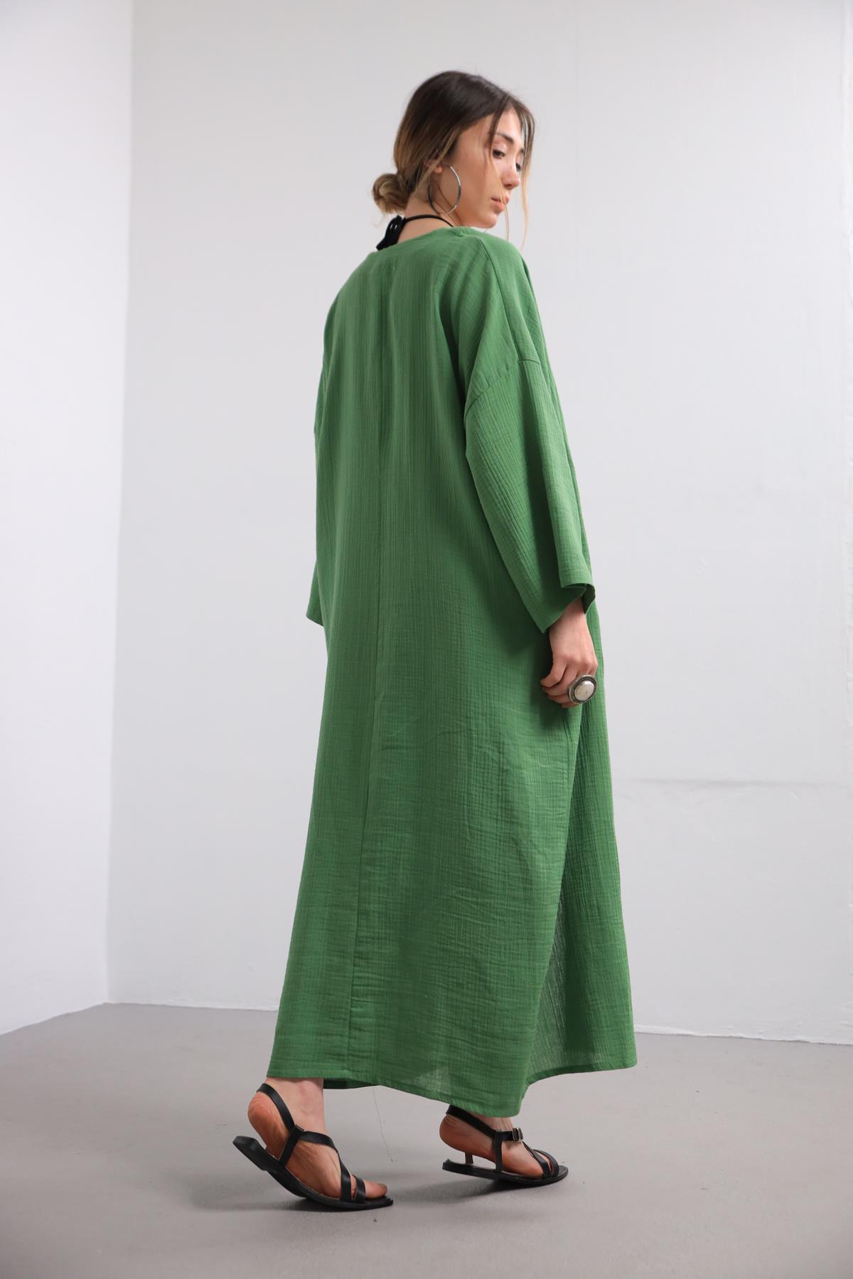  Yeşil Kuşaklı Uzun Kaftan