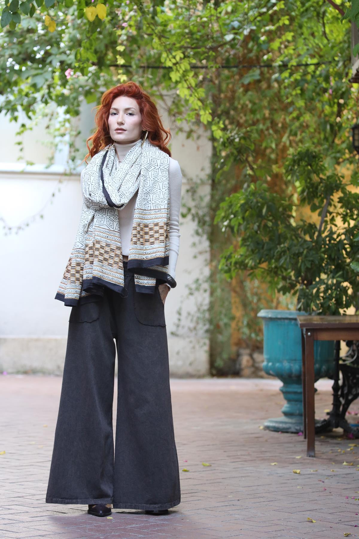 Kahverengi İspanyol Paça Kar Yıkama Kot Pantolon