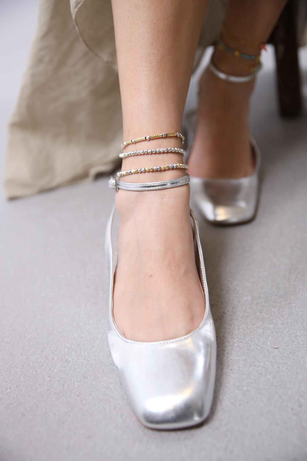 Kaplama Boncuklu Çift Renk Tasarım Halhal - Şaman Butik Kaplama Boncuklu Çift Renk Tasarım Halhal