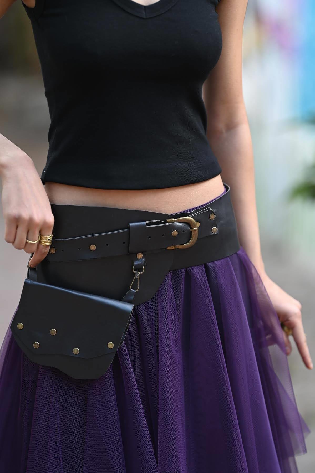 Koyu Kahverengi Deri Cepli Kemer