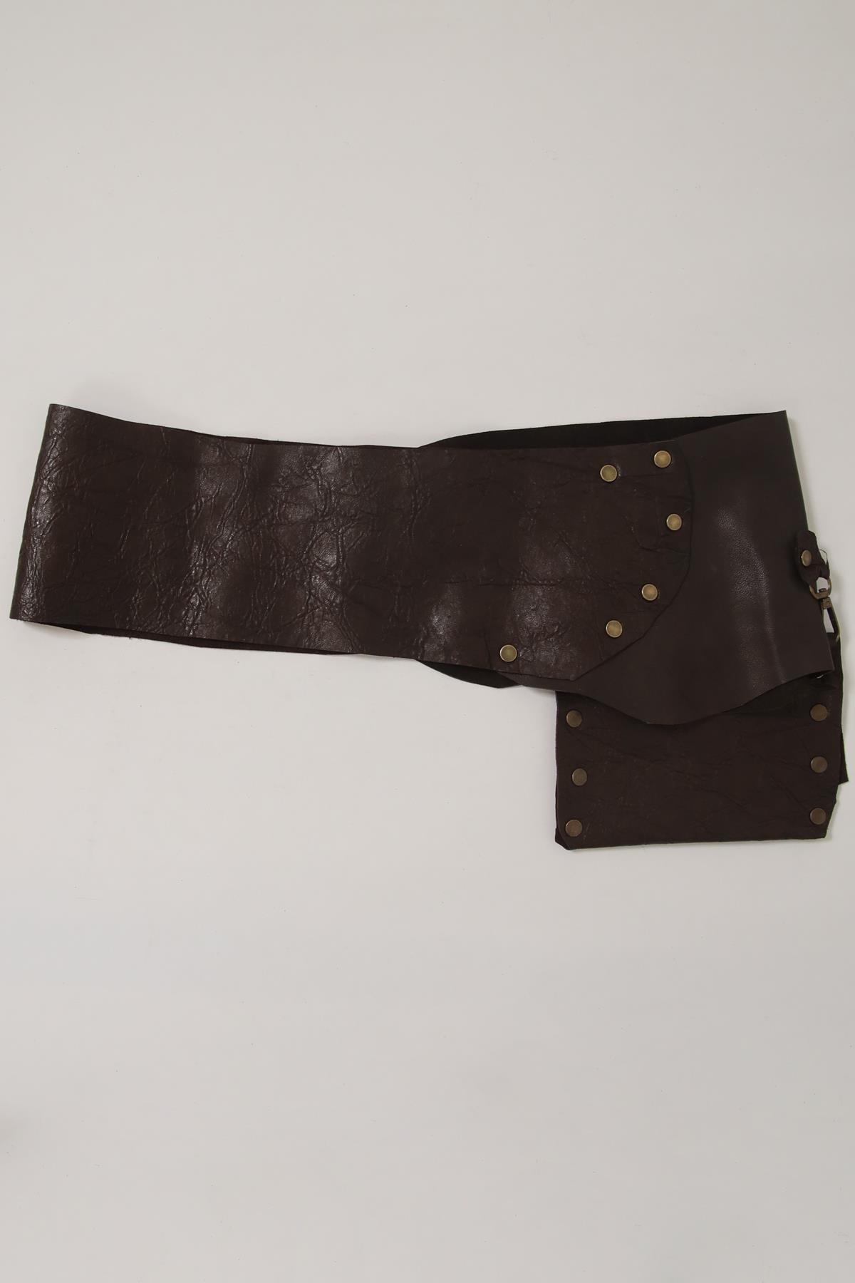 Koyu Kahverengi Deri Cepli Kemer