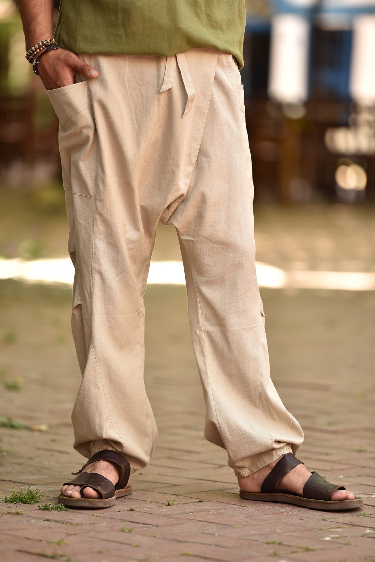 Krem Erkek Şalvar Pantolon