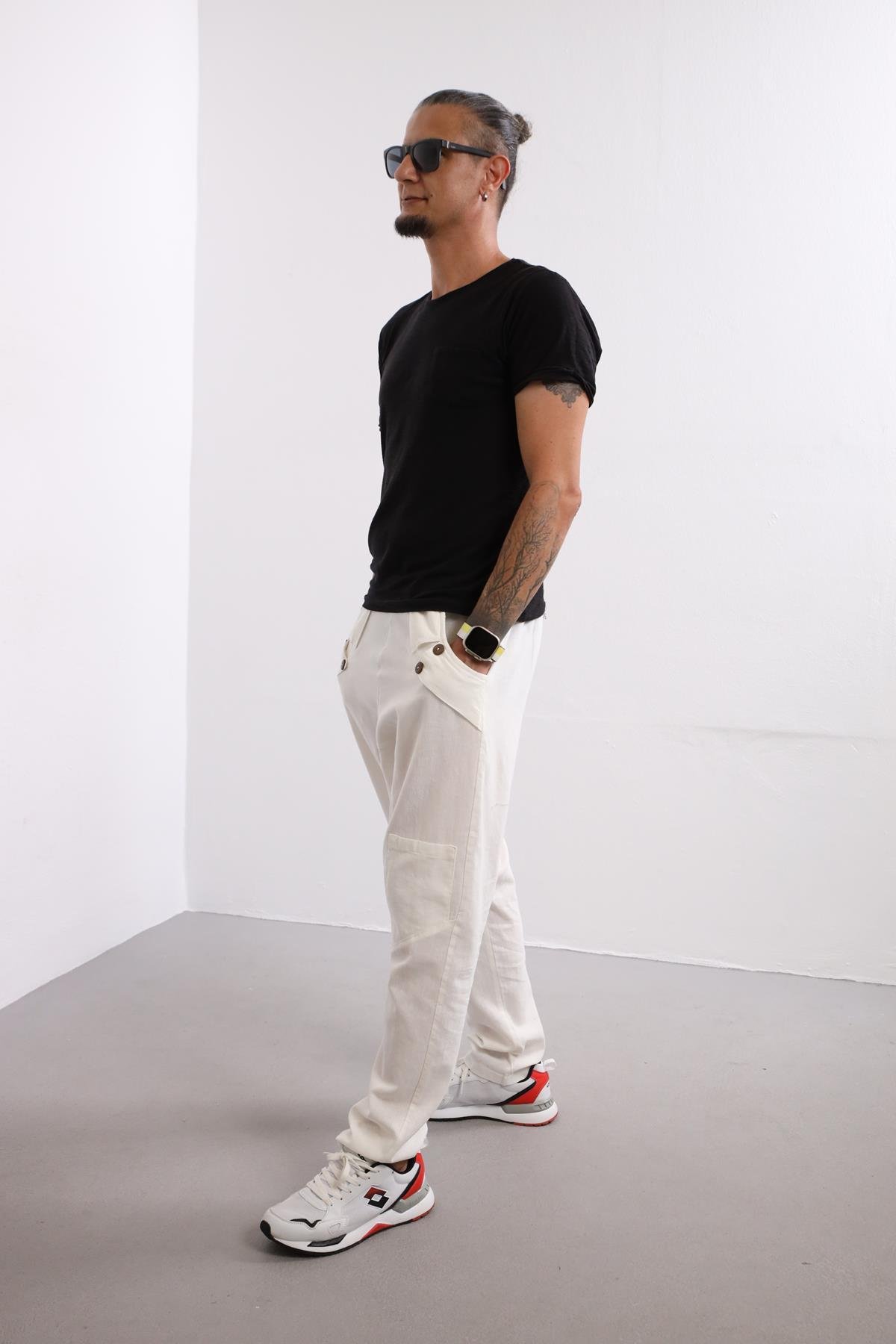  Beyaz Loris Erkek Pantolon