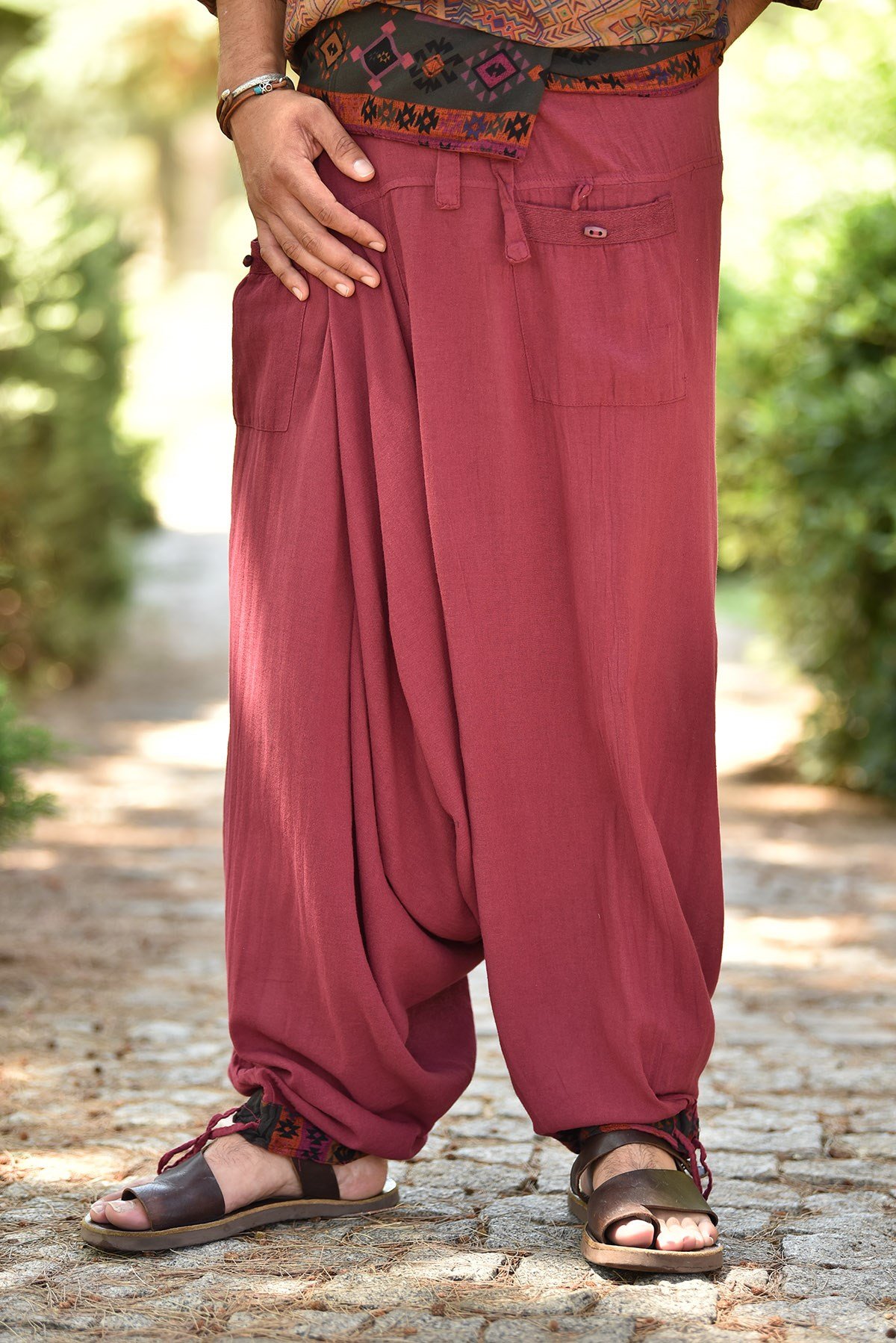 Bordo Balıkçı Şalvar Pantolon - Şaman Butik  - Online Alışveriş Sitesi | Kadın ve Erkek Giyim Bordo Balıkçı Şalvar Pantolon