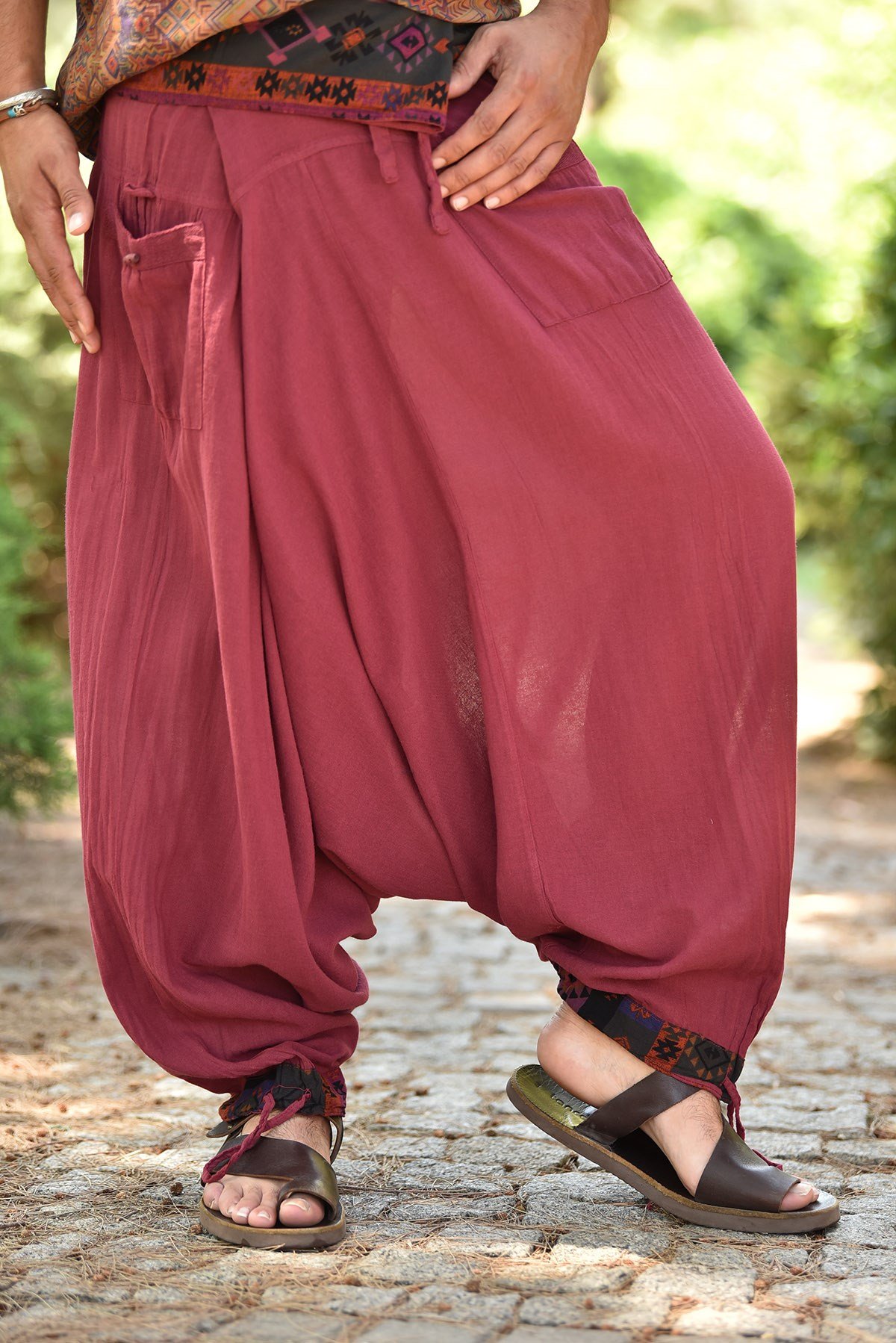 Bordo Balıkçı Şalvar Pantolon - Şaman Butik  - Online Alışveriş Sitesi | Kadın ve Erkek Giyim Bordo Balıkçı Şalvar Pantolon