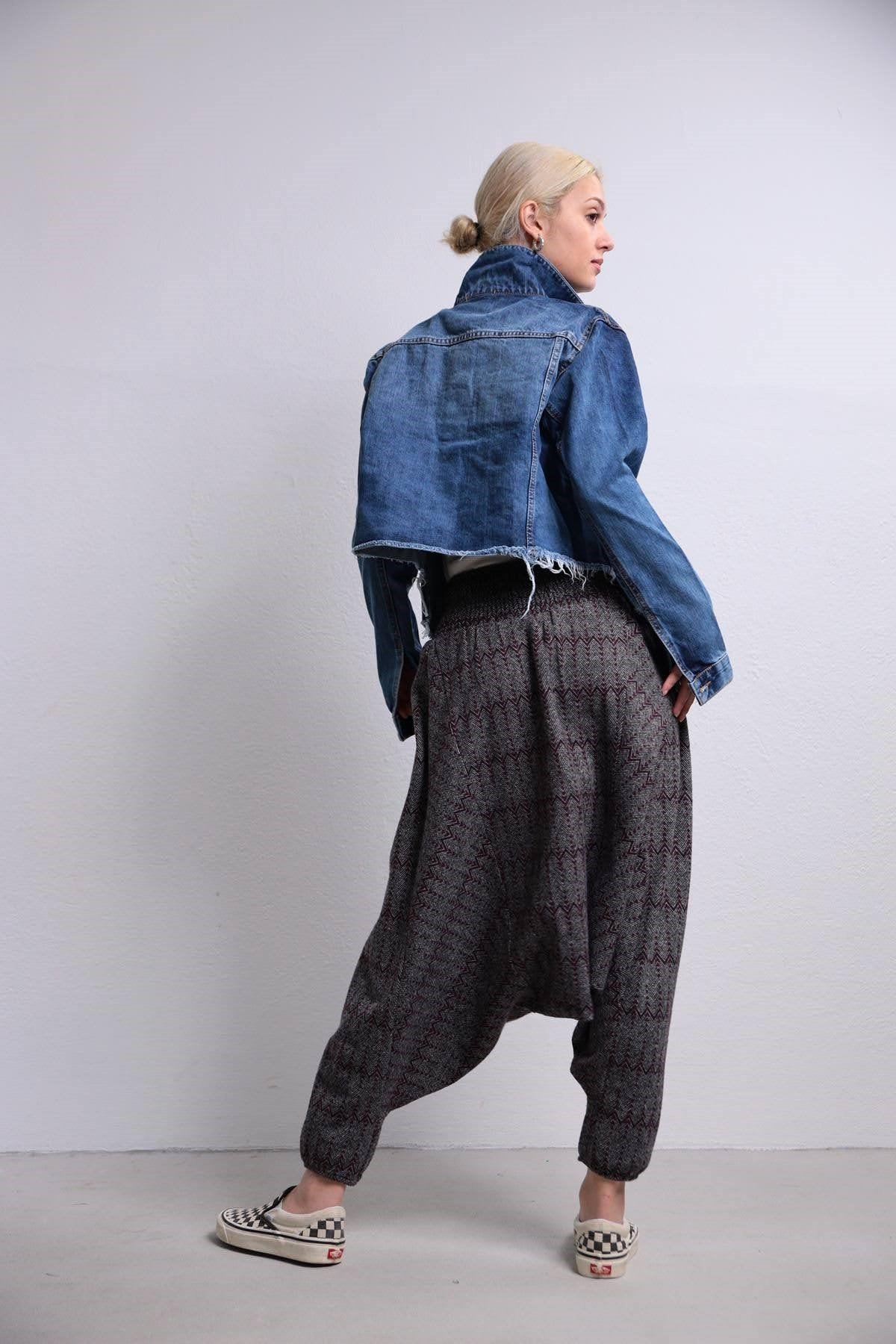  Bordo Gipe Bel Detaylı Kışlık Şalvar Pantolon