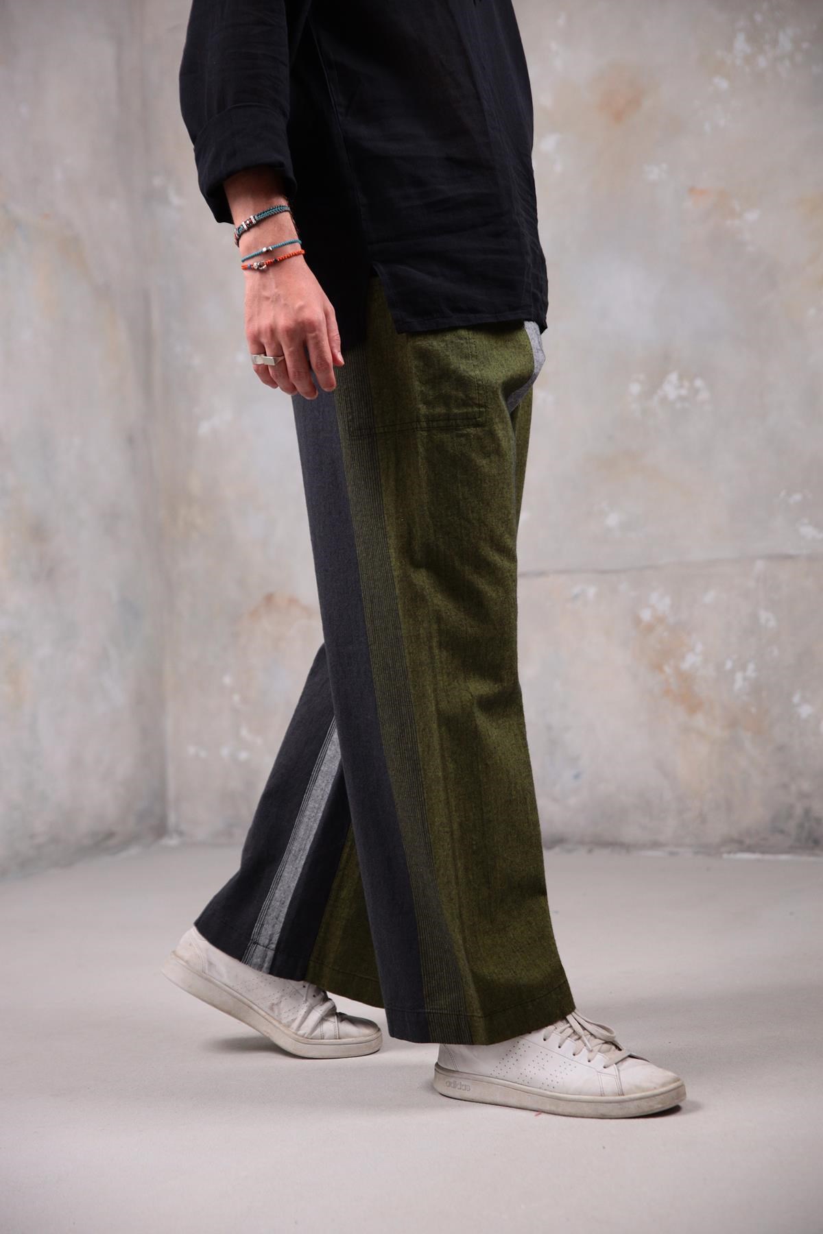  Gri Rahat Kesim Beli Bağlamalı Balıkçı Pantolon