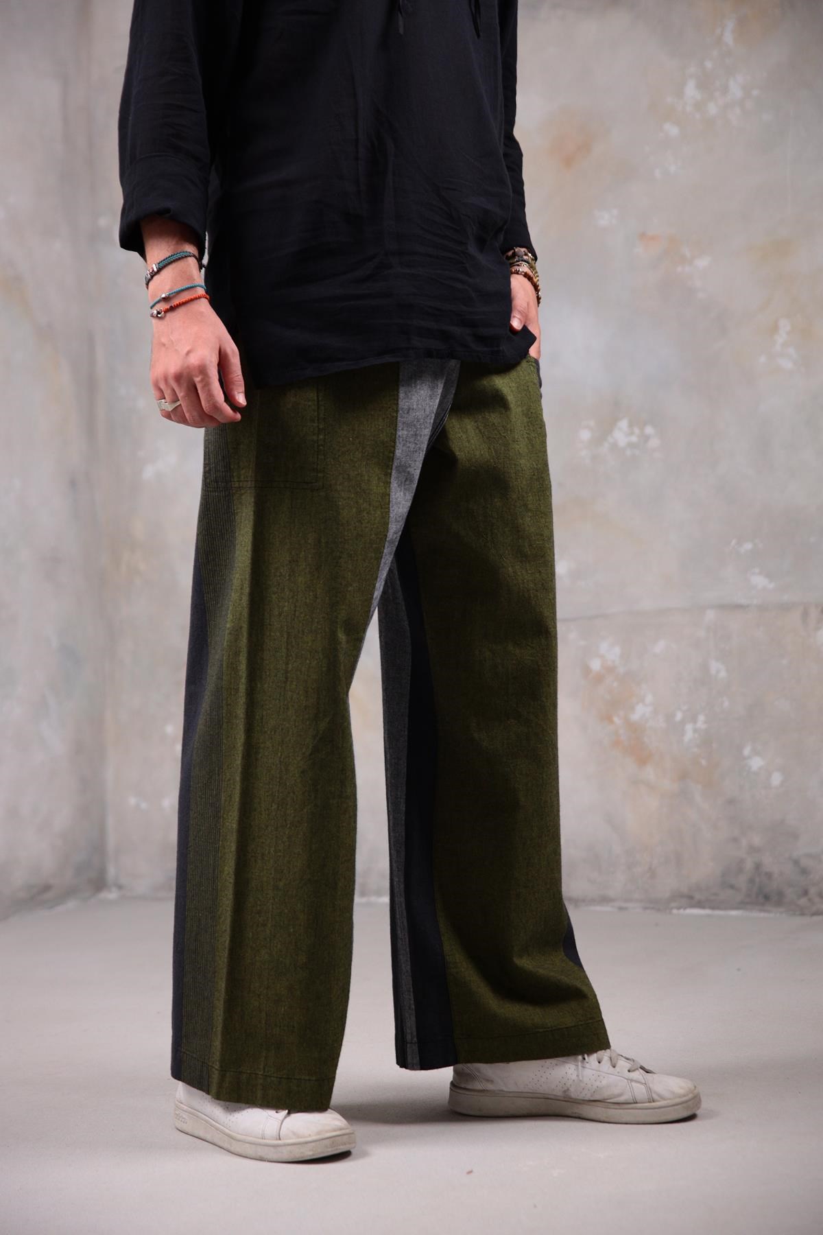  Gri Rahat Kesim Beli Bağlamalı Balıkçı Pantolon