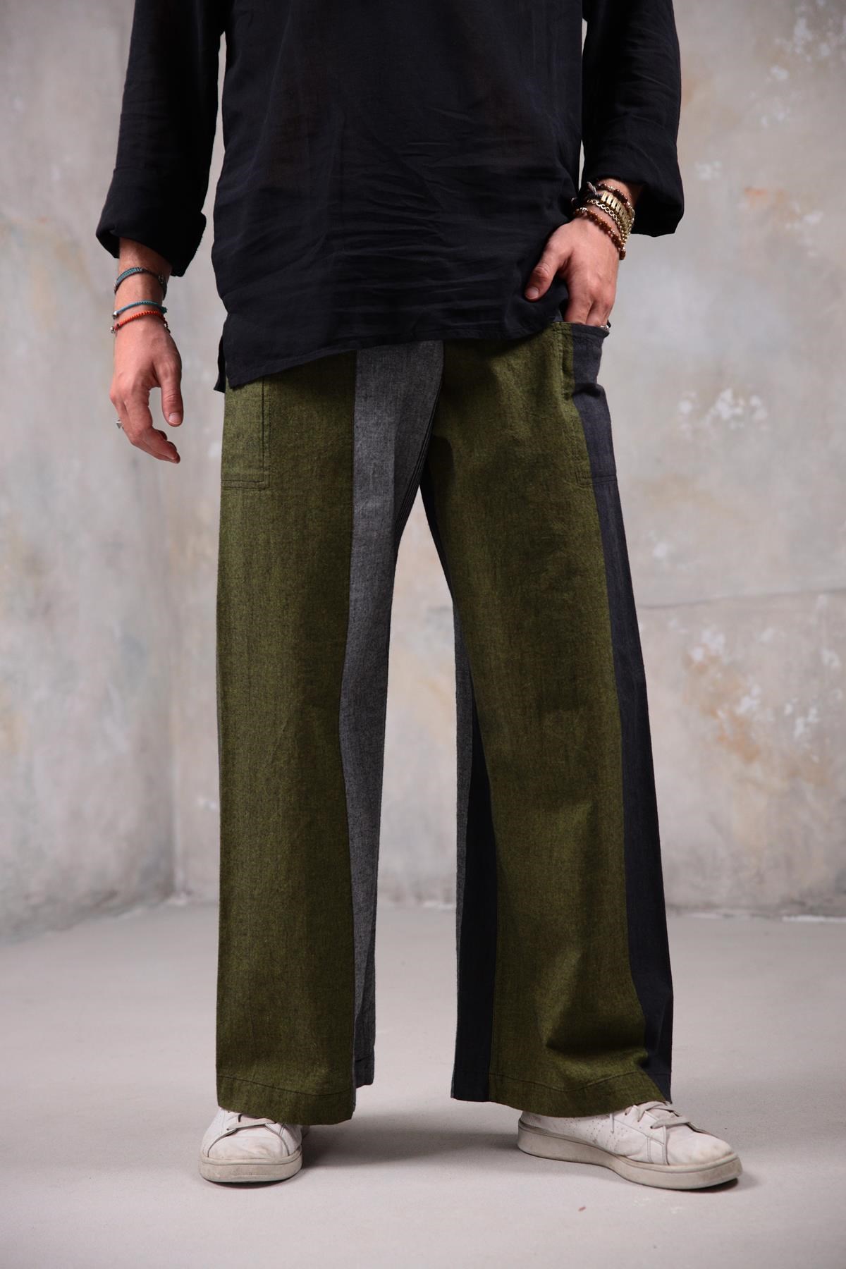  Gri Rahat Kesim Beli Bağlamalı Balıkçı Pantolon