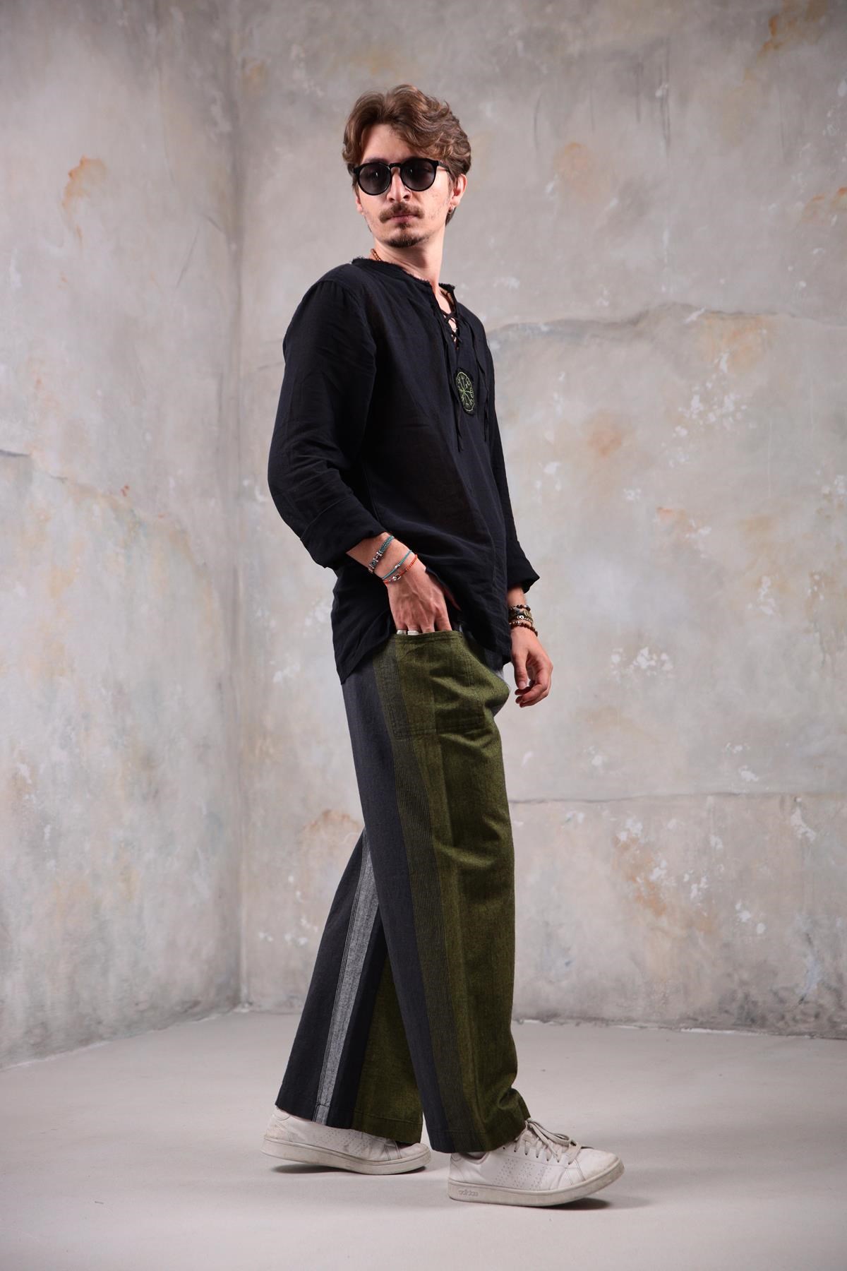  Gri Rahat Kesim Beli Bağlamalı Balıkçı Pantolon