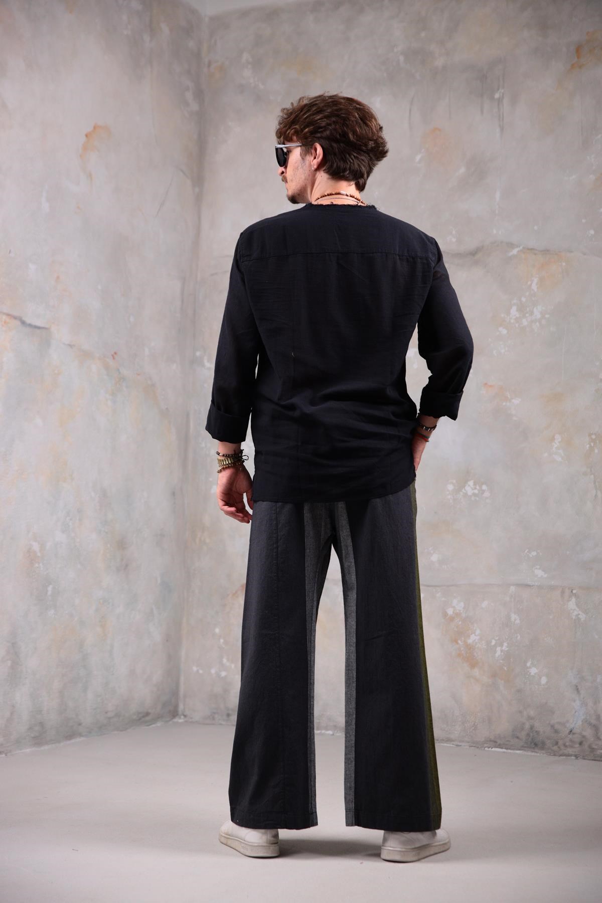  Gri Rahat Kesim Beli Bağlamalı Balıkçı Pantolon