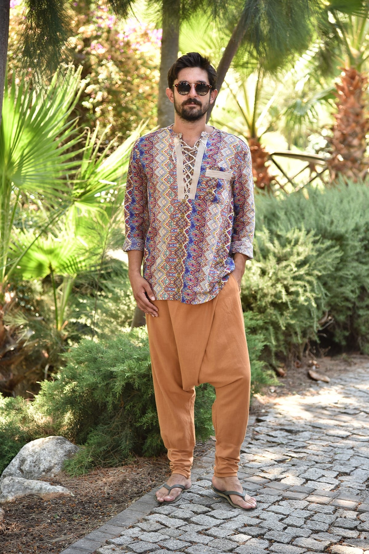 Hardal Çapraz Pileli Tek Düğme Pantolon - Şaman Butik Hardal Çapraz Pileli Tek Düğme Pantolon