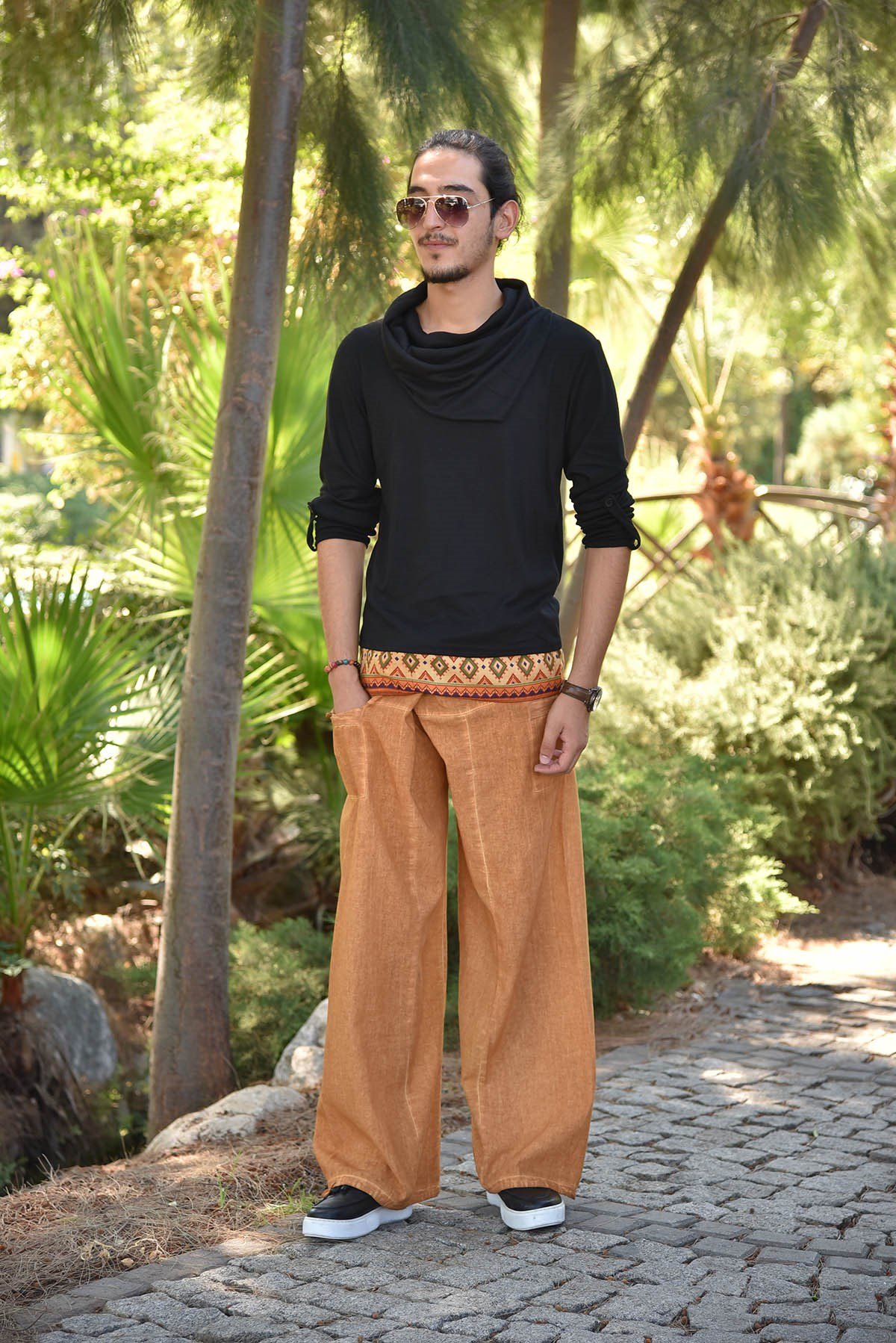 Hardal Yağ Yıkama Balıkçı Pantolon - Şaman Butik Hardal Yağ Yıkama Balıkçı Pantolon