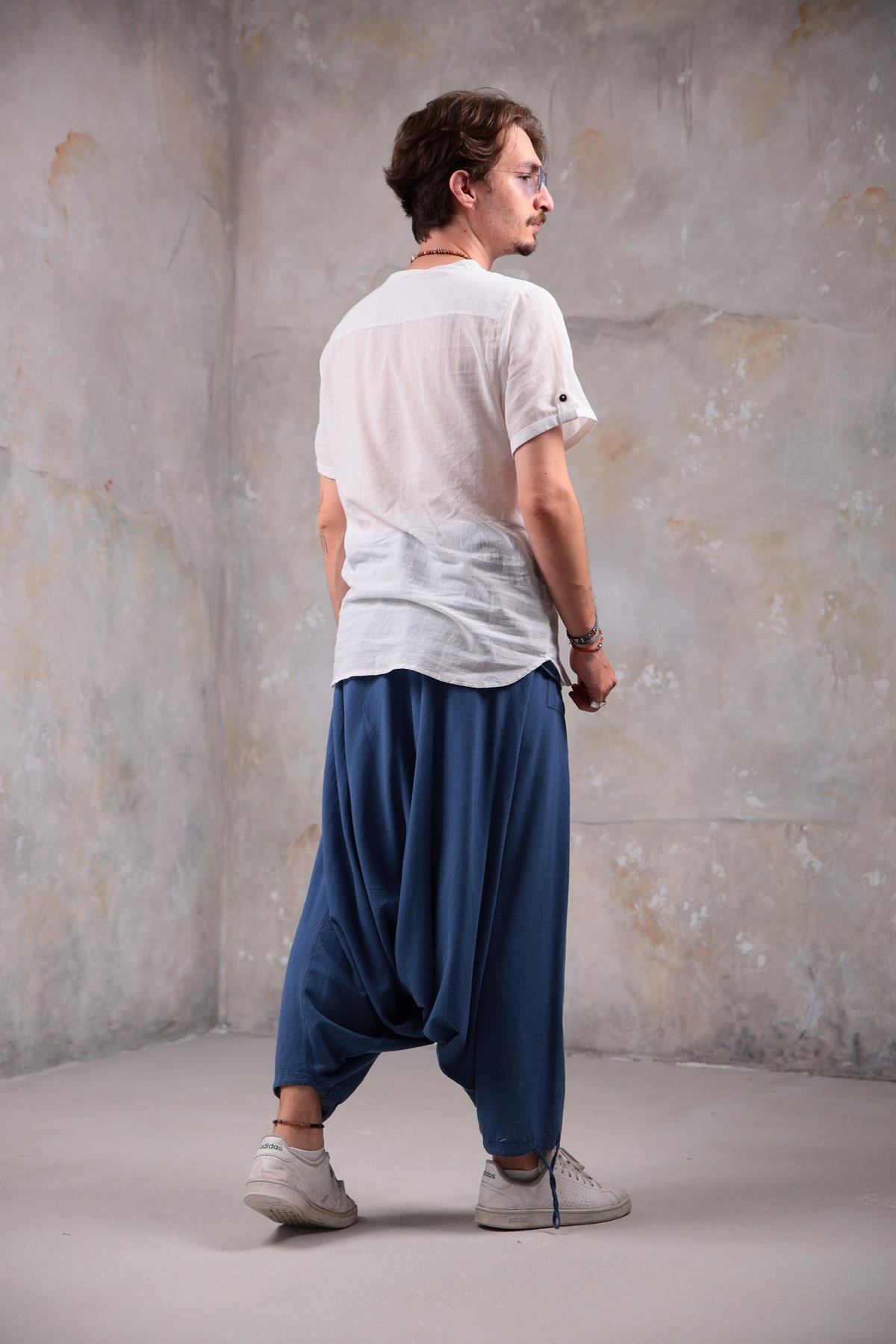  İndigo Mavi Balıkçı Şalvar