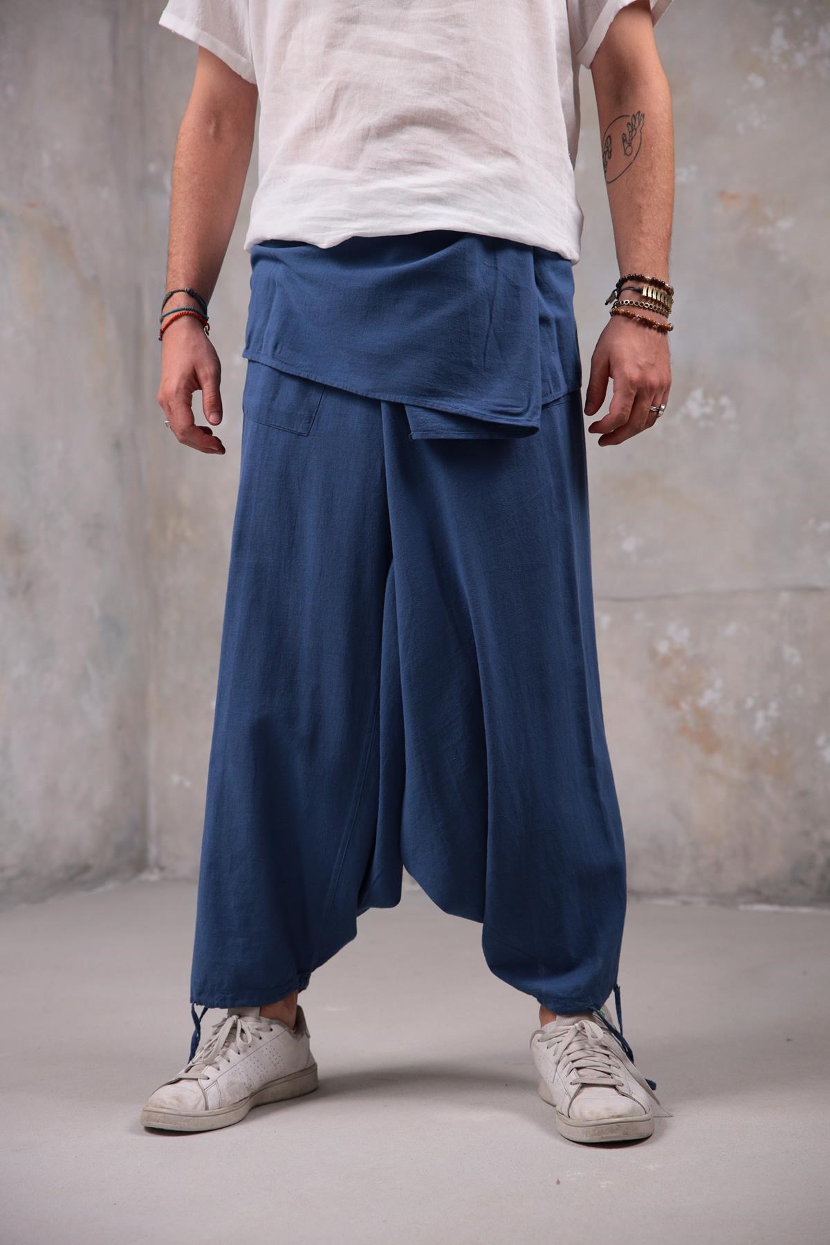  İndigo Mavi Balıkçı Şalvar