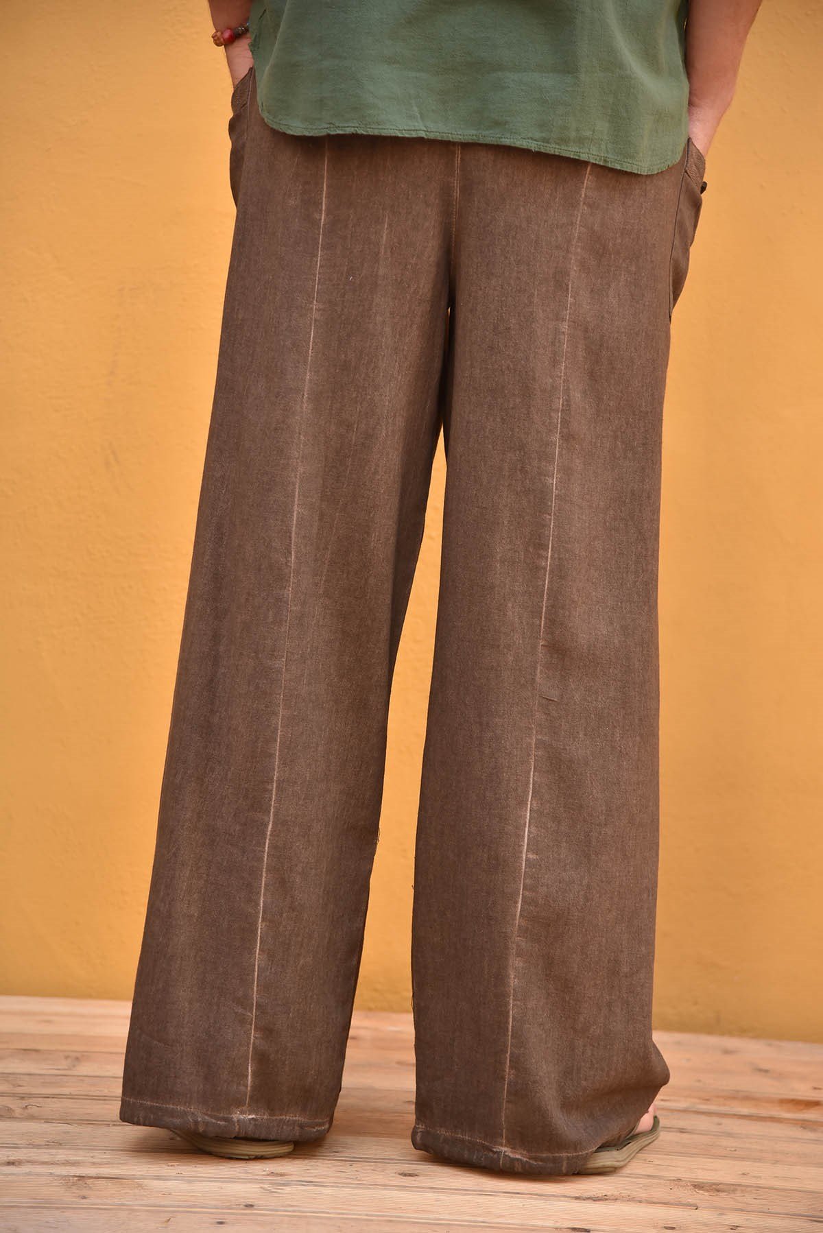 Kahverengi Yağ Yıkama Balıkçı Pantolon - Şaman Butik Kahverengi Yağ Yıkama Balıkçı Pantolon