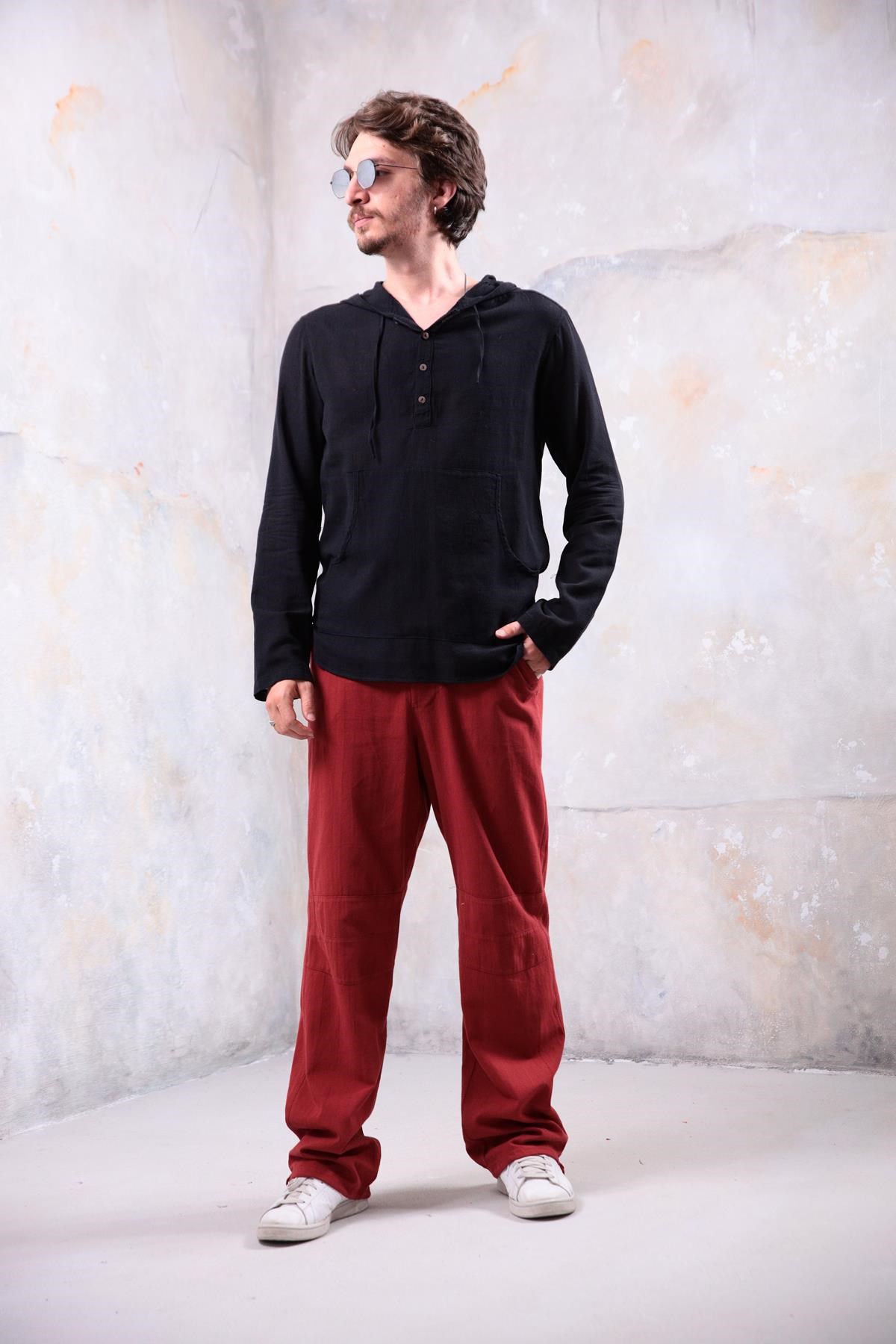  Kiremit Rengi Paçası Büzgülü Tom Pantolon