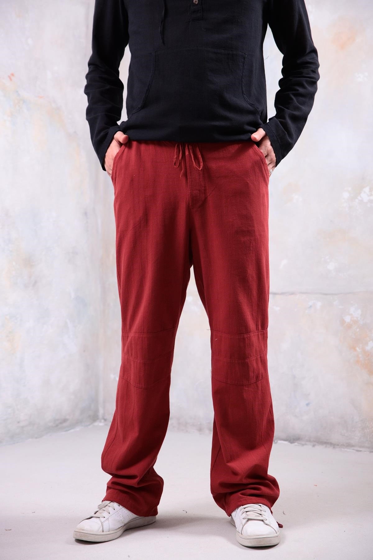  Kiremit Rengi Paçası Büzgülü Tom Pantolon