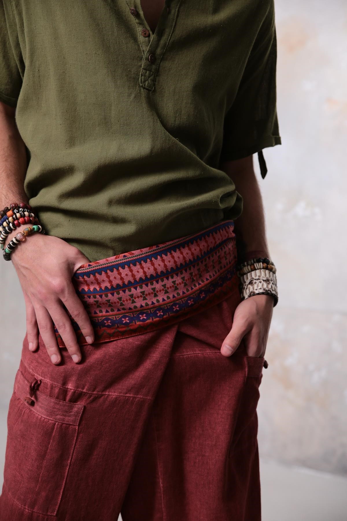 Brick Red Fisherman's Pants - Şaman Butik | Shop Online Brick Red Fisherman's Pants