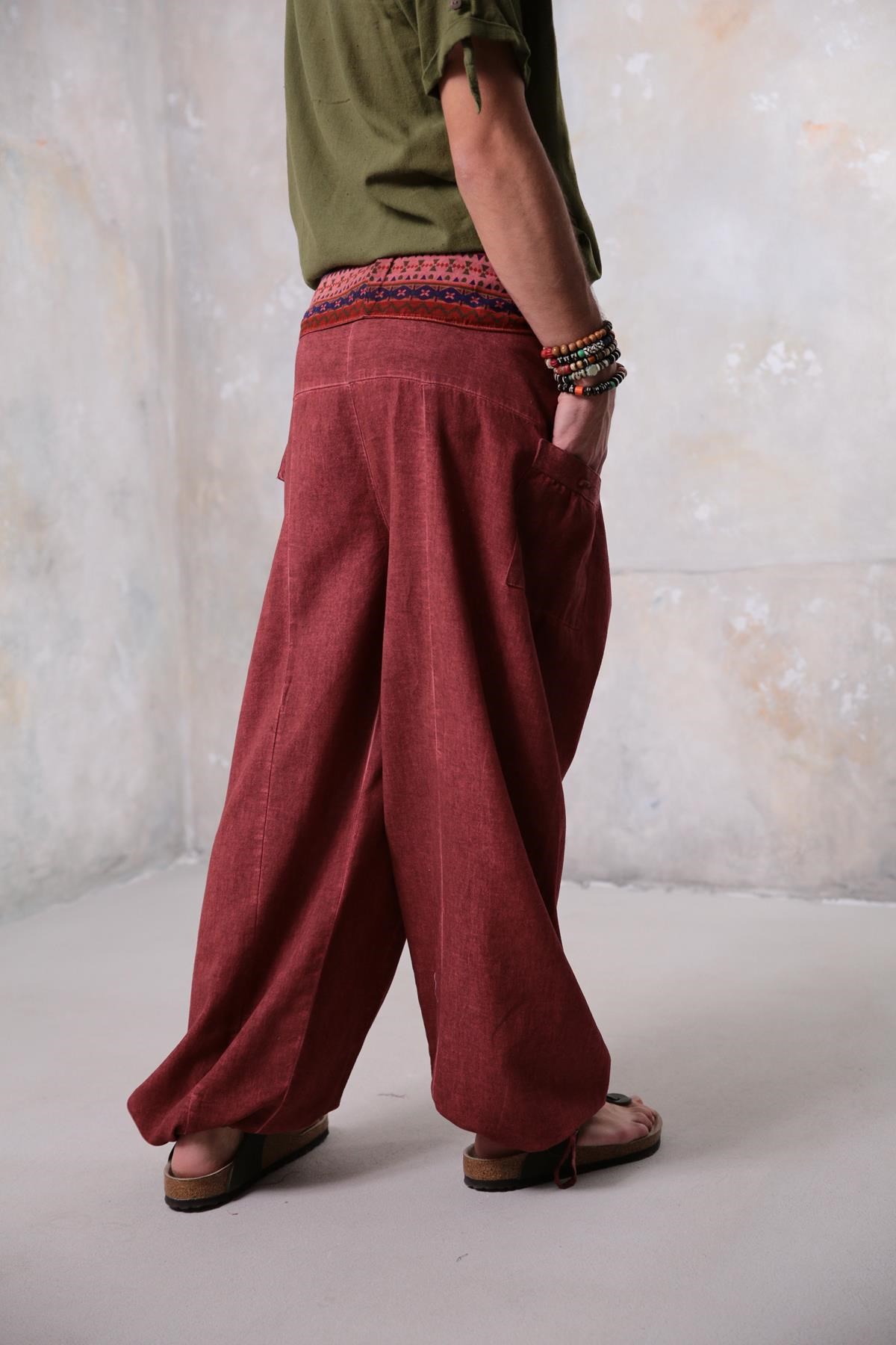 Brick Red Fisherman's Pants - Şaman Butik | Shop Online Brick Red Fisherman's Pants