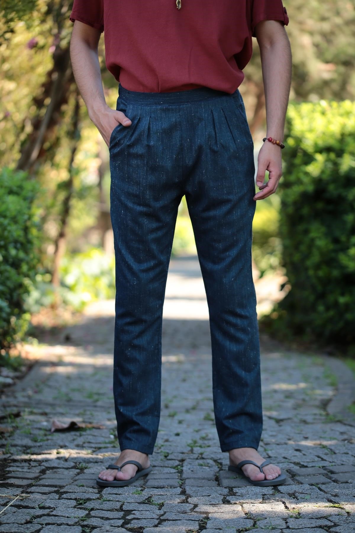  Lacivert Normal Bel Tapered Fit Pantolon