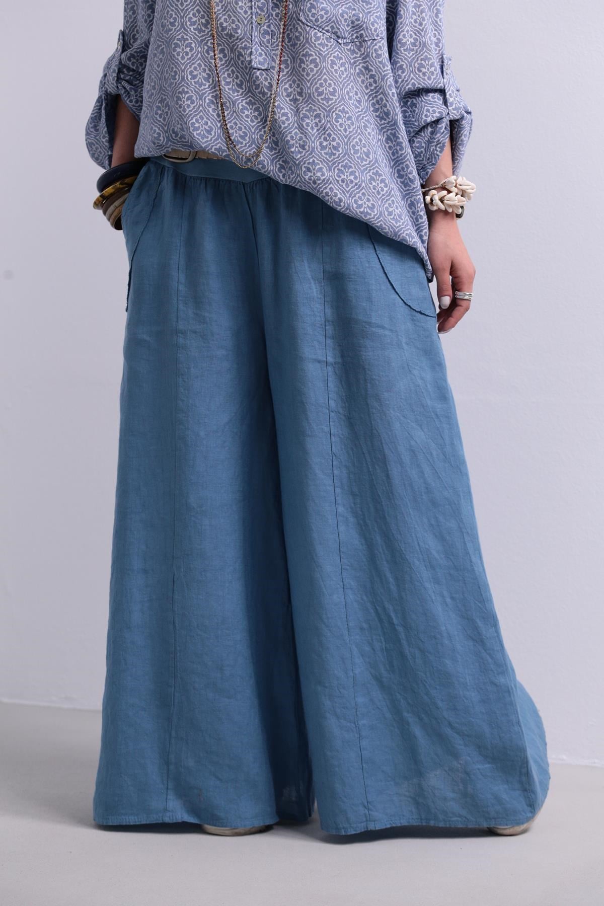 Blue Asena Pants - Saman Butik | Shop Online Blue Asena Pants