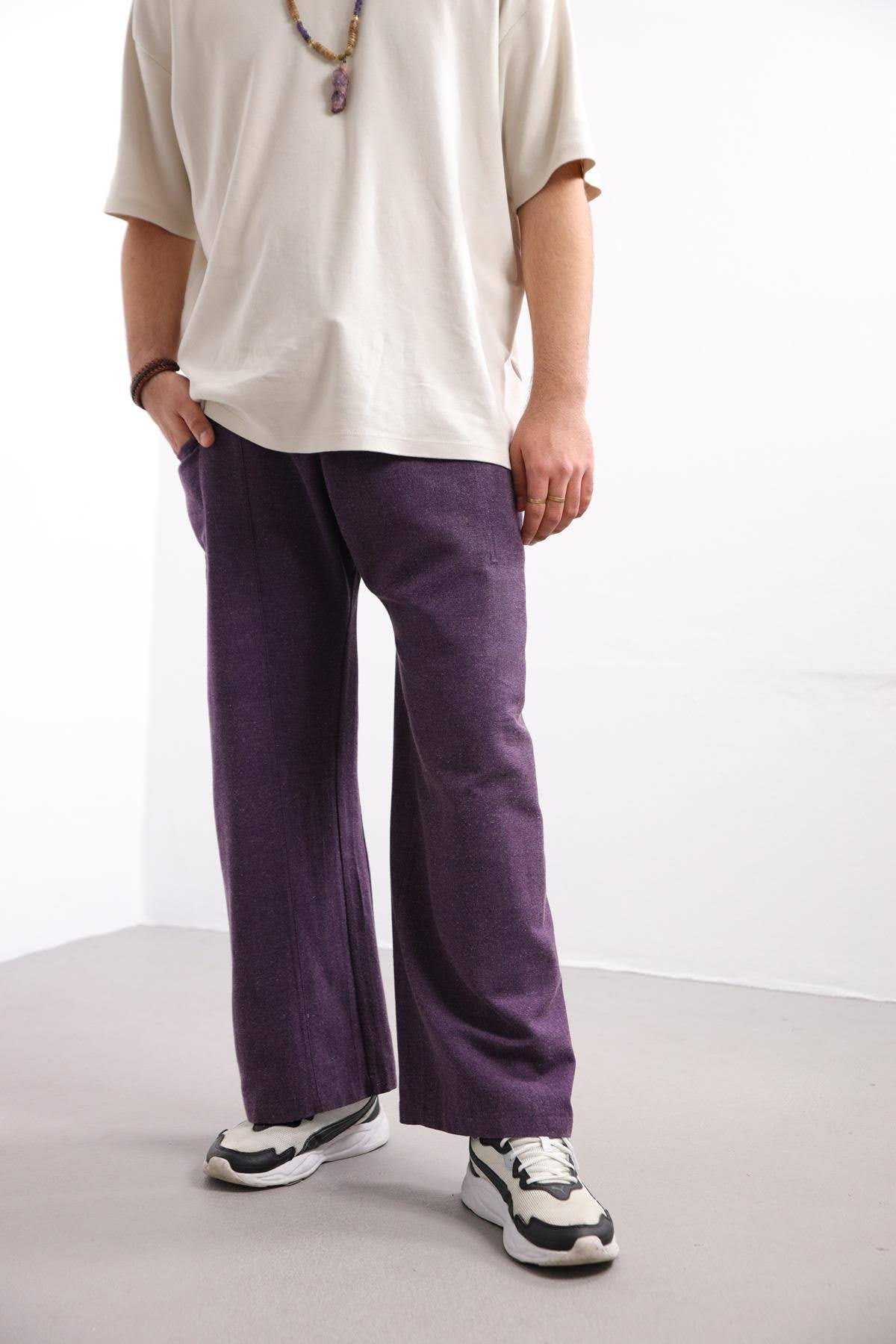 Purple Relaxed Fit Fisherman Pants Purple Relaxed Fit Fisherman Pants
