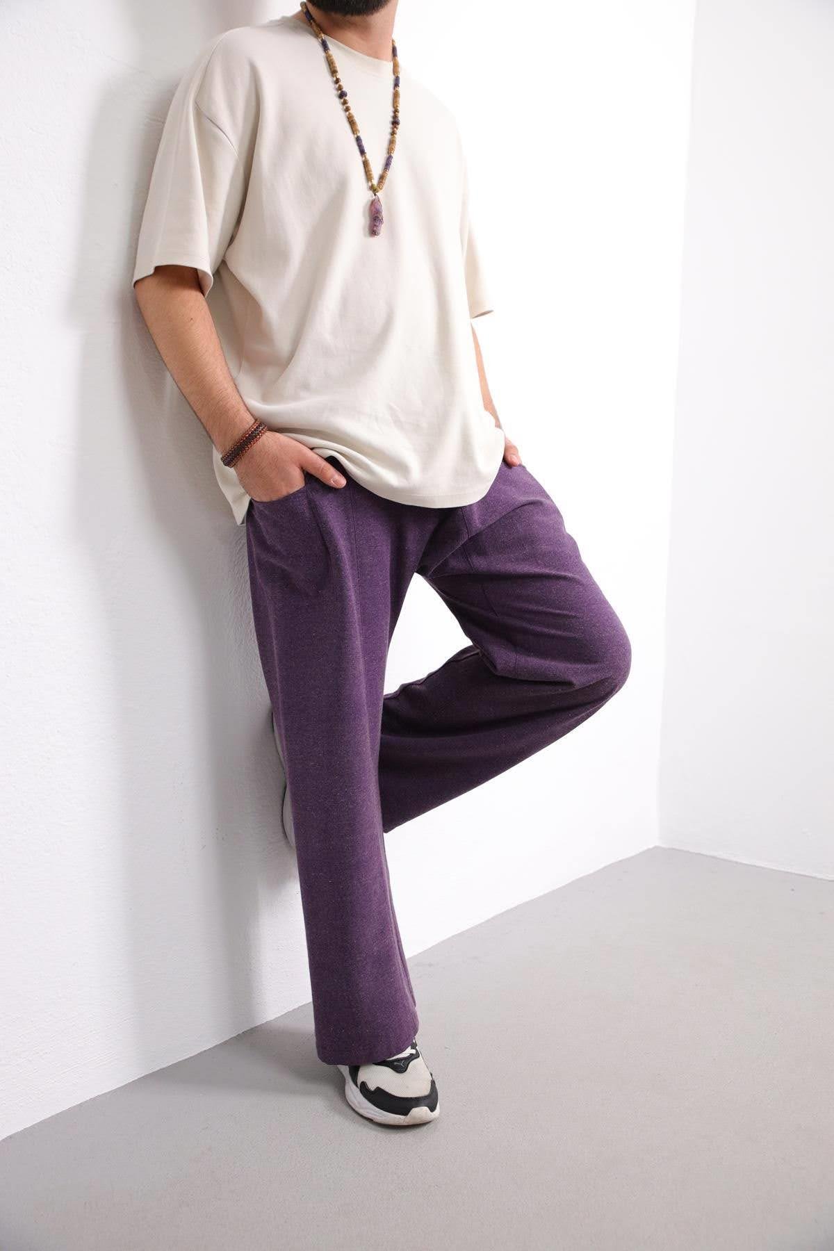 Purple Relaxed Fit Fisherman Pants Purple Relaxed Fit Fisherman Pants