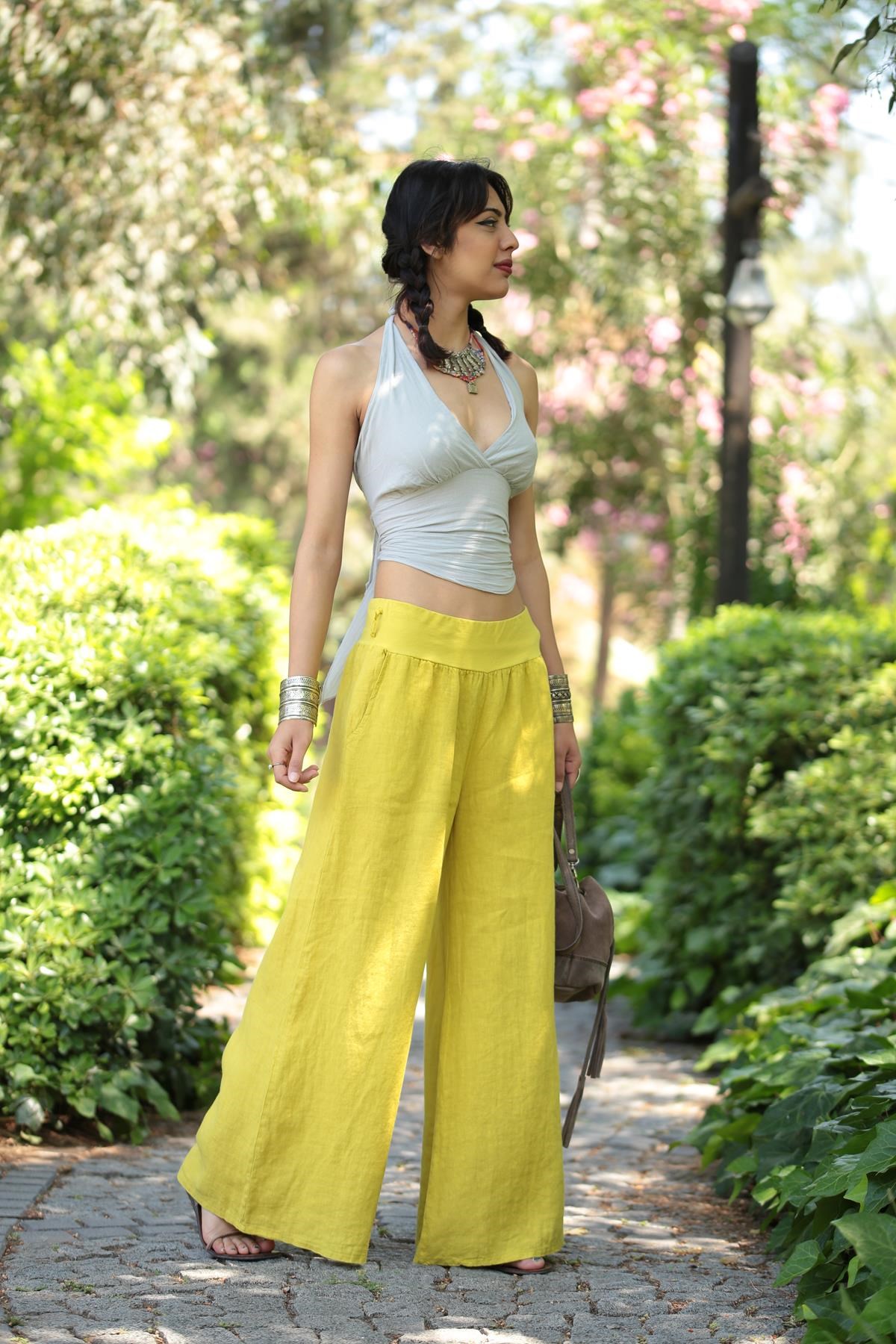  Sarı Asena Pantolon