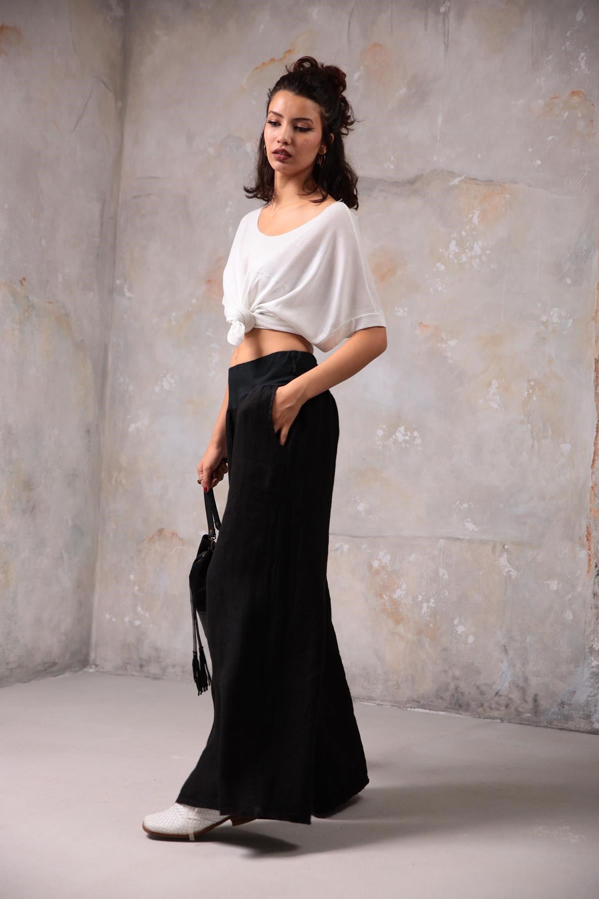 Black Asena Pants - Saman Butik | Boho Fashion Black Asena Pants