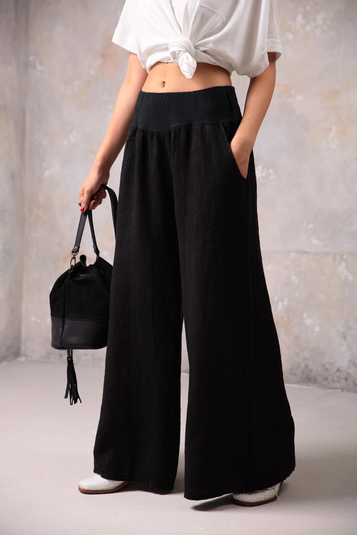 Black Asena Pants - Saman Butik | Boho Fashion Black Asena Pants