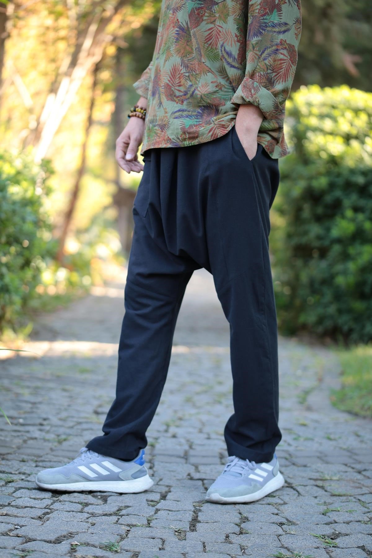  Siyah Cebi Kapaklı Erkek Şalvar