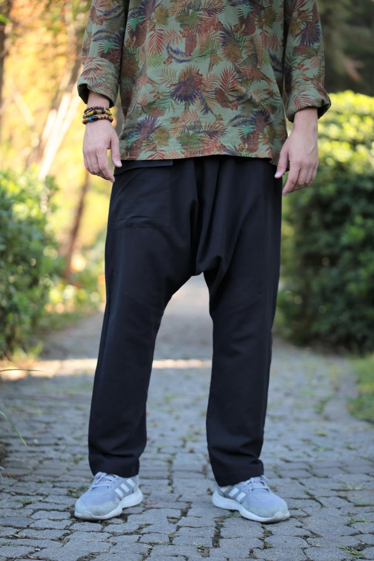  Siyah Cebi Kapaklı Erkek Şalvar