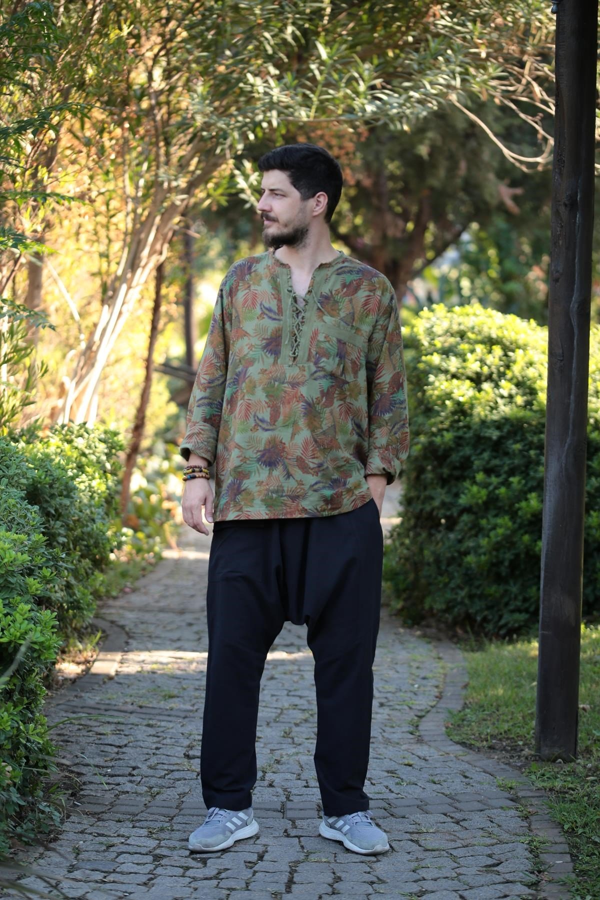  Siyah Cebi Kapaklı Erkek Şalvar