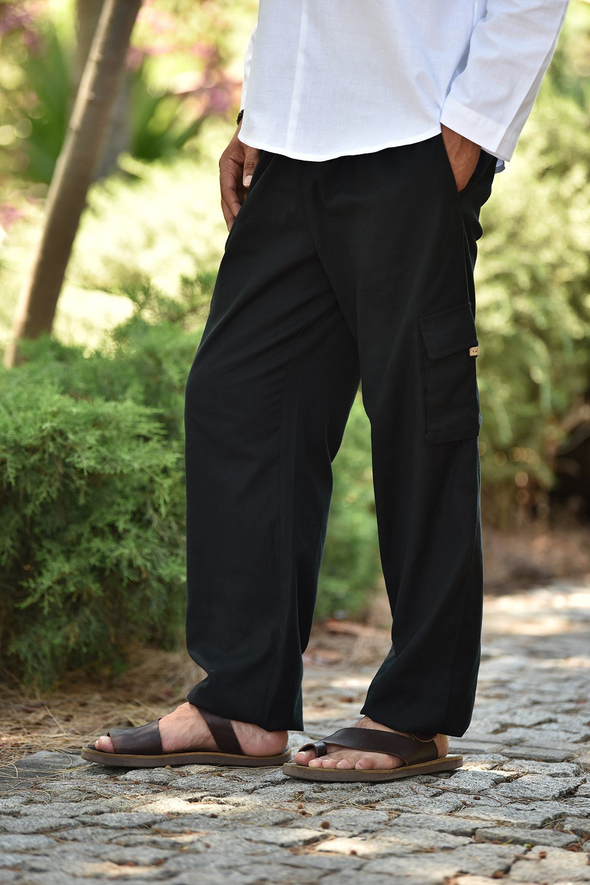 Siyah Erkek Cepli Pantolon - Şaman Butik Siyah Erkek Cepli Pantolon