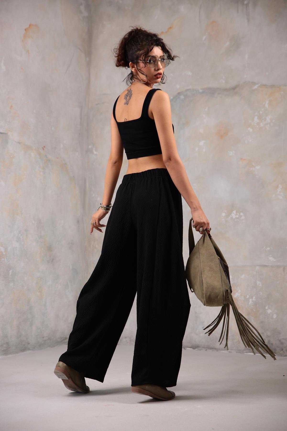 Black Slouchy Trousers - Saman Butik | Saman Butik | Shop Online Black Slouchy Trousers
