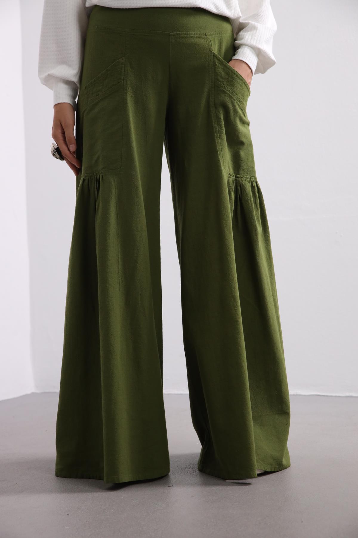  Green Nora Trousers - Şaman Butik | Boho Fashion  Green Nora Trousers