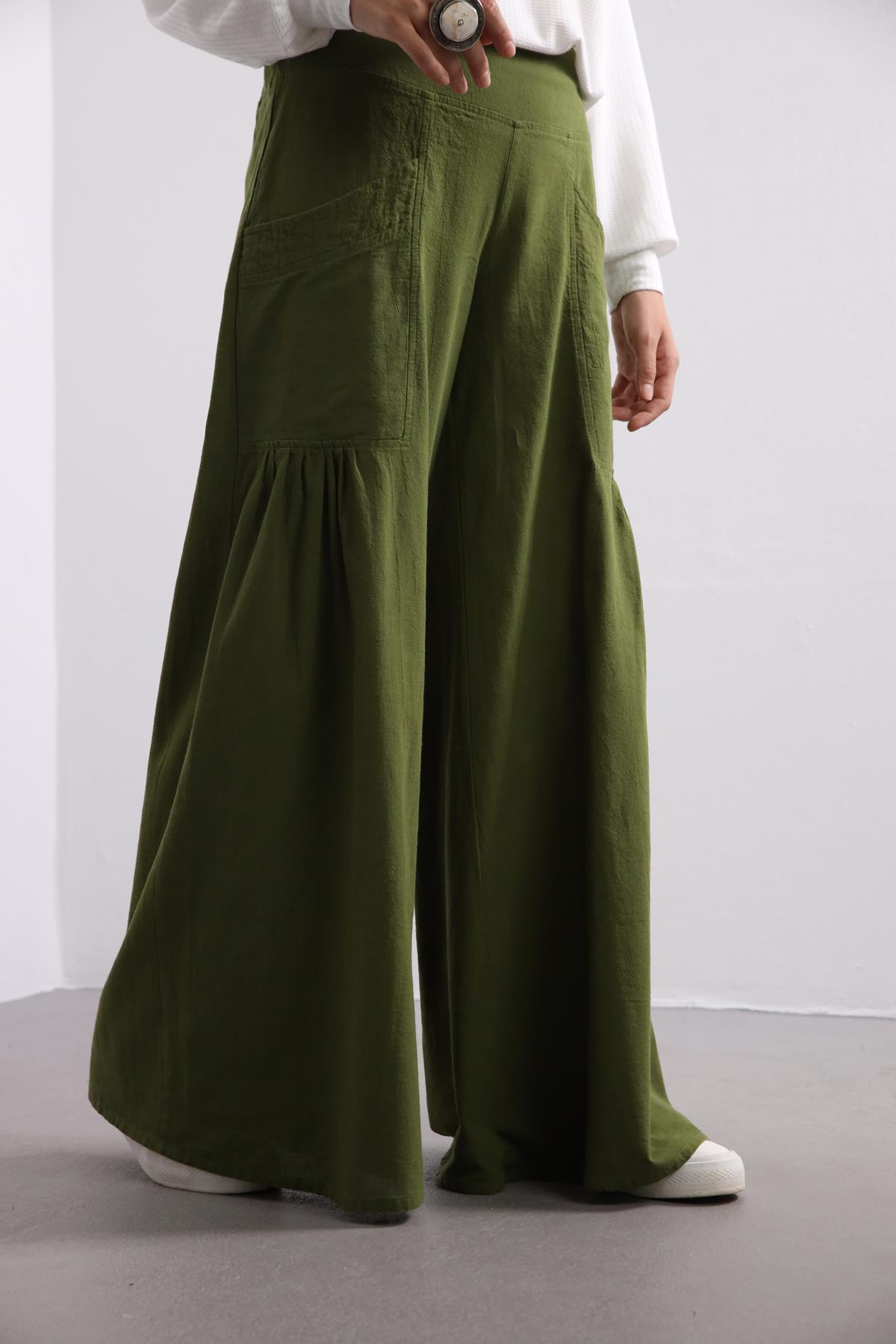  Green Nora Trousers - Şaman Butik | Boho Fashion  Green Nora Trousers