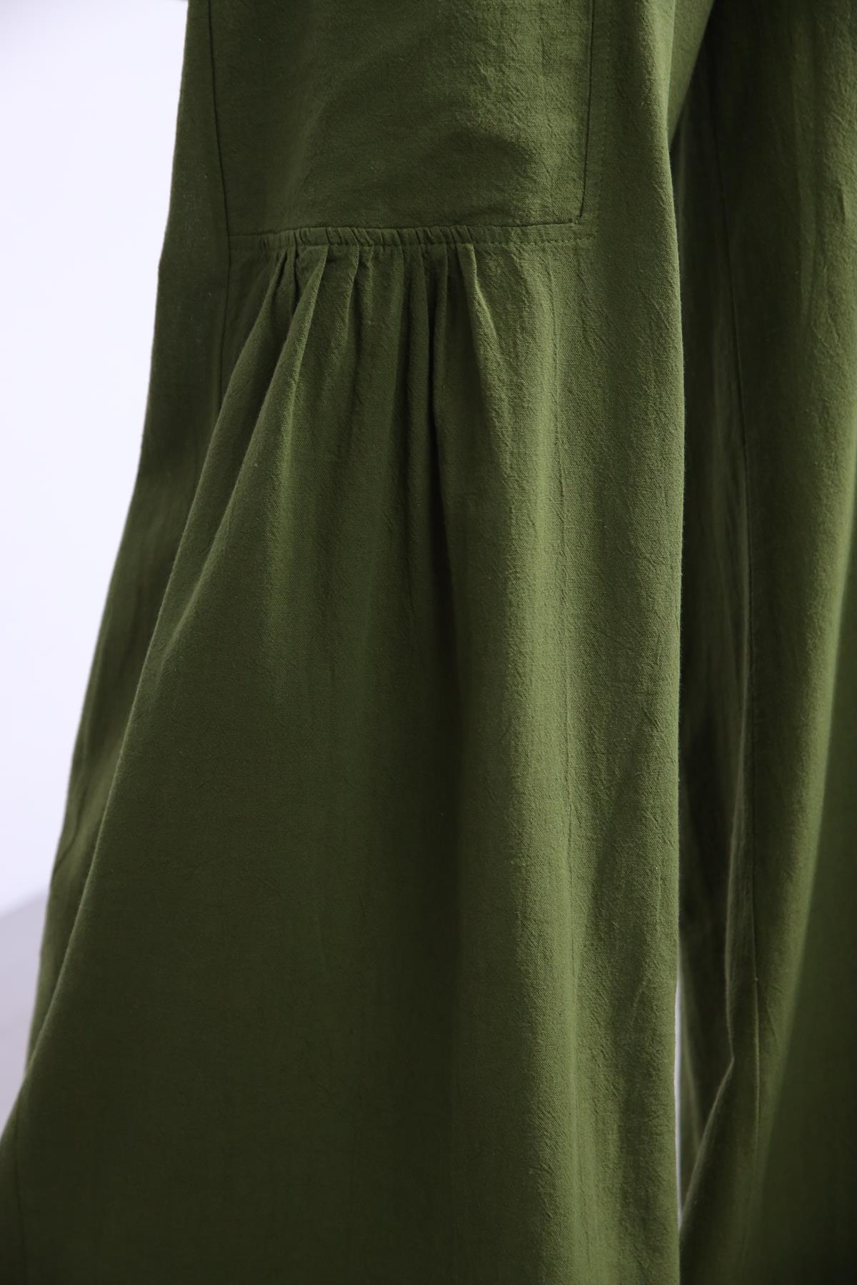  Green Nora Trousers - Şaman Butik | Boho Fashion  Green Nora Trousers