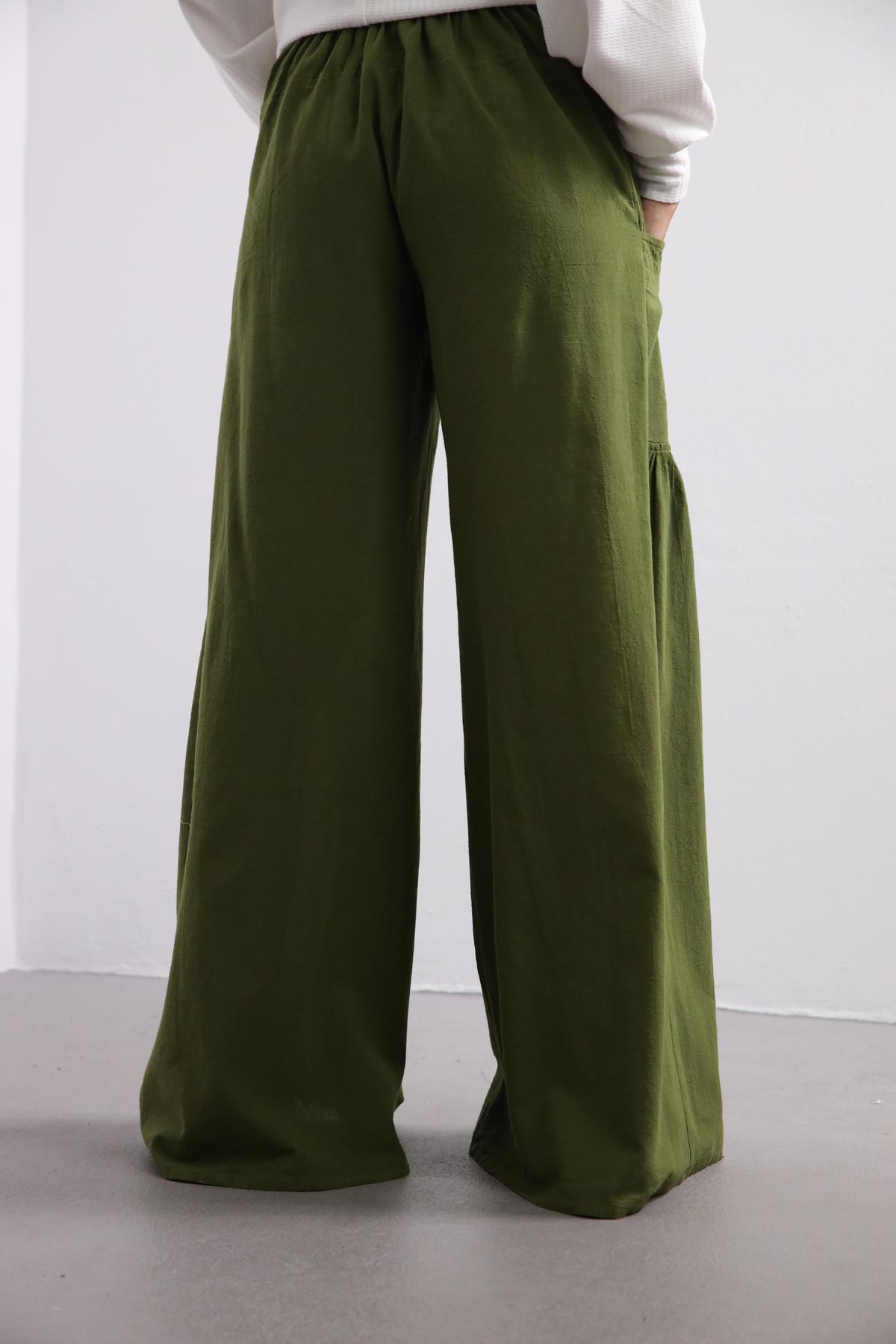  Green Nora Trousers - Şaman Butik | Boho Fashion  Green Nora Trousers