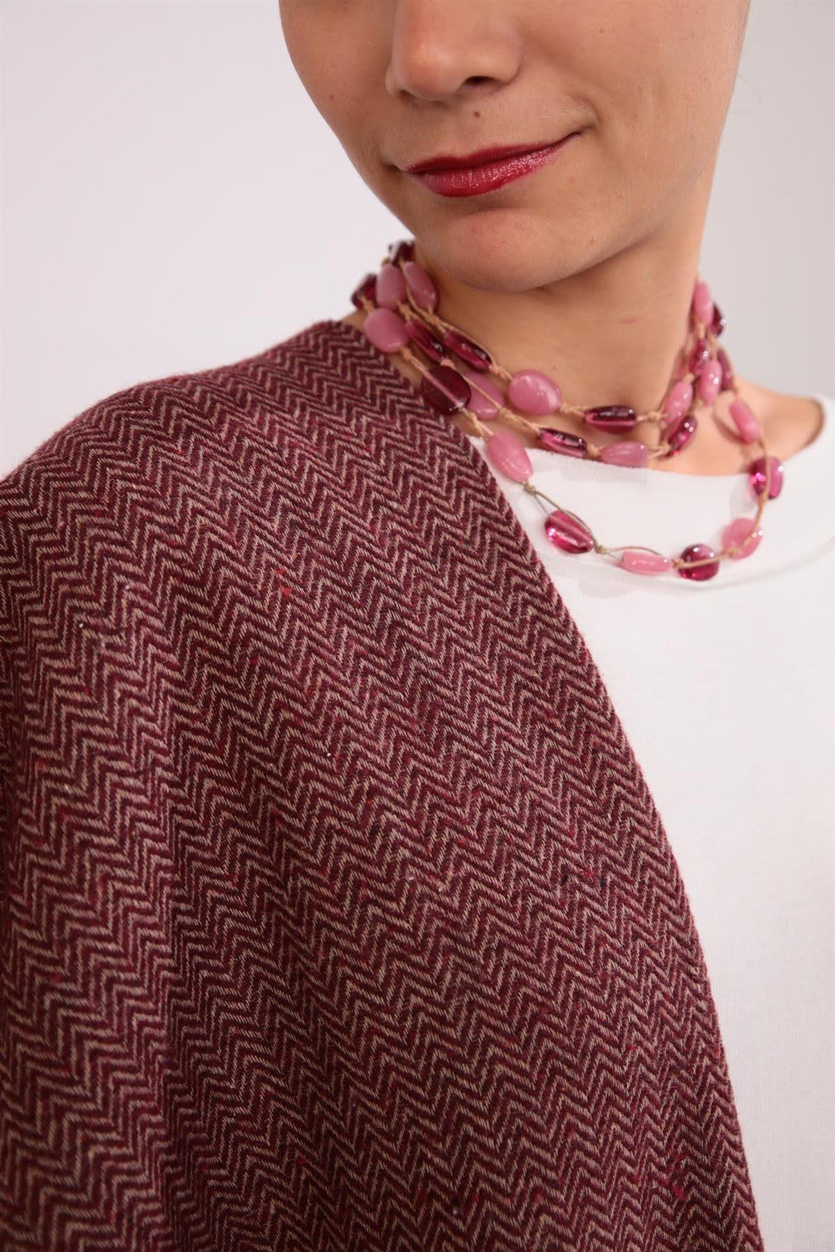  Renkli Desenli Saçaklı Şal